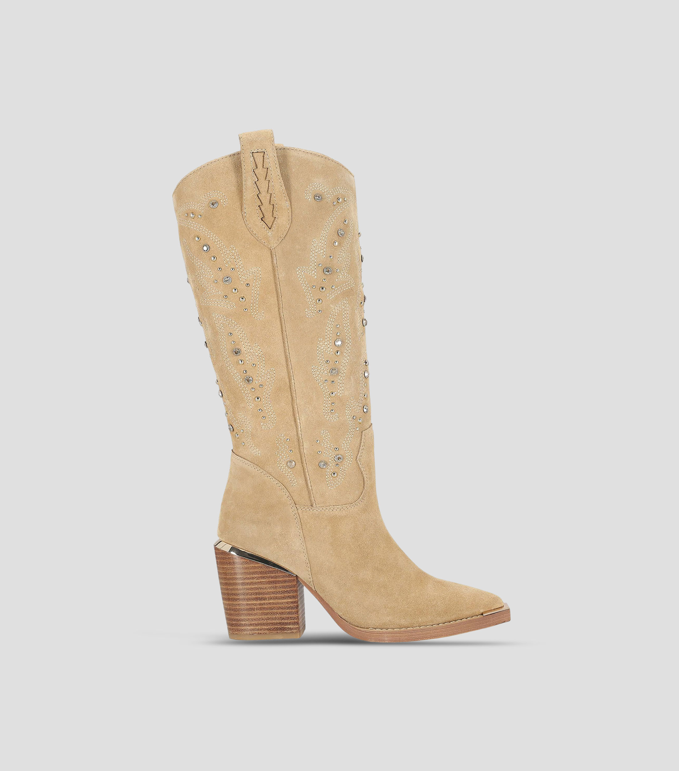 Botas en piel Tacón Medio Cuadrado Mujer