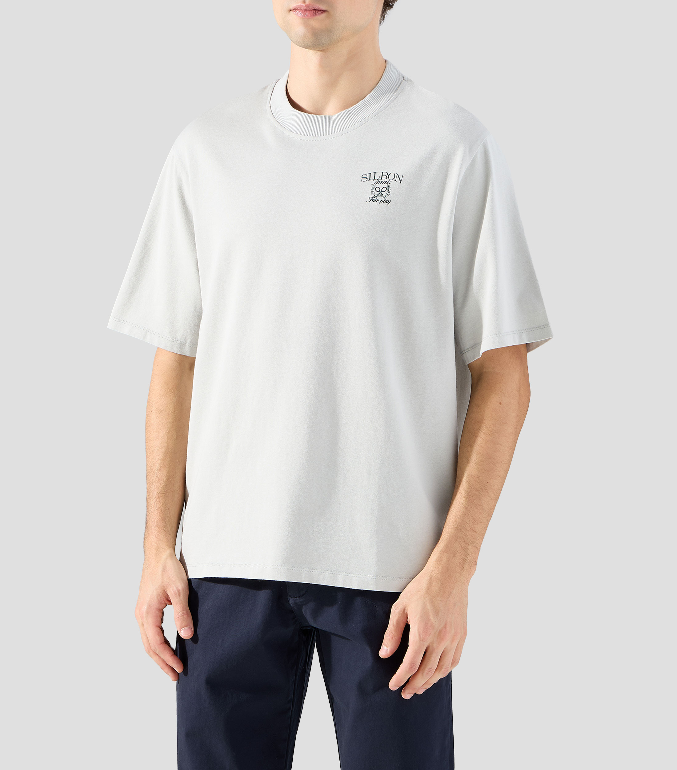 Playera cuello redondo manga corta con estampado Hombre