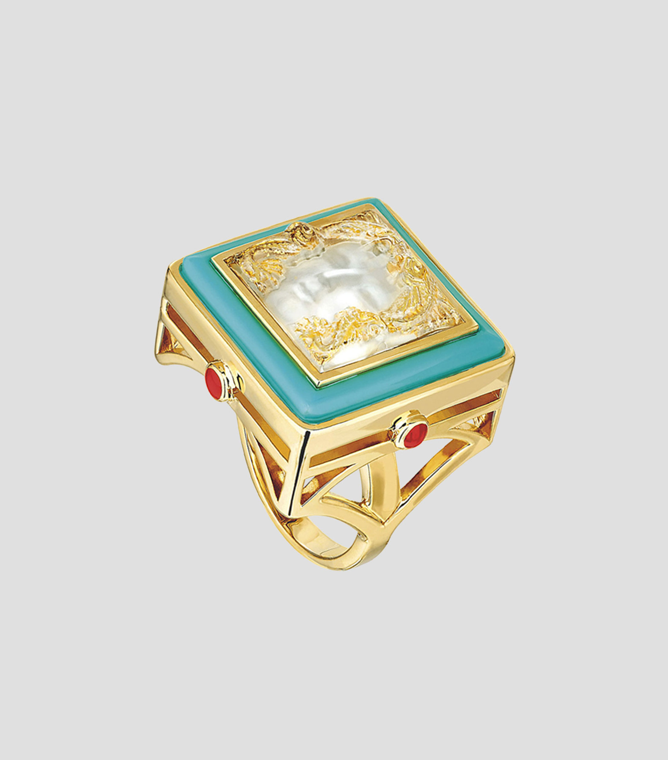Anillo Aréthuse dorado con cristal Mujer Talla 51