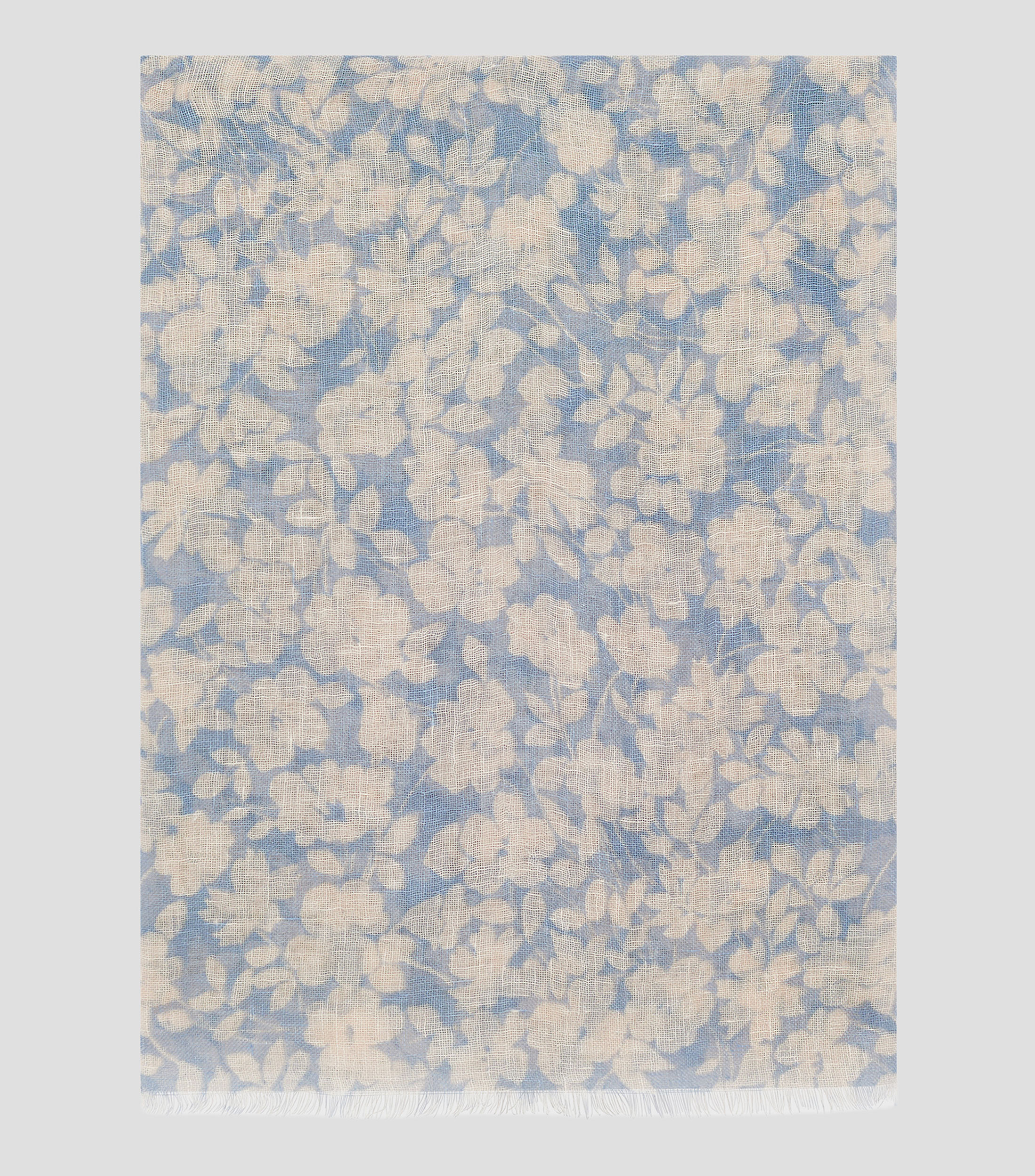 Foulard de lino con estampado Mujer
