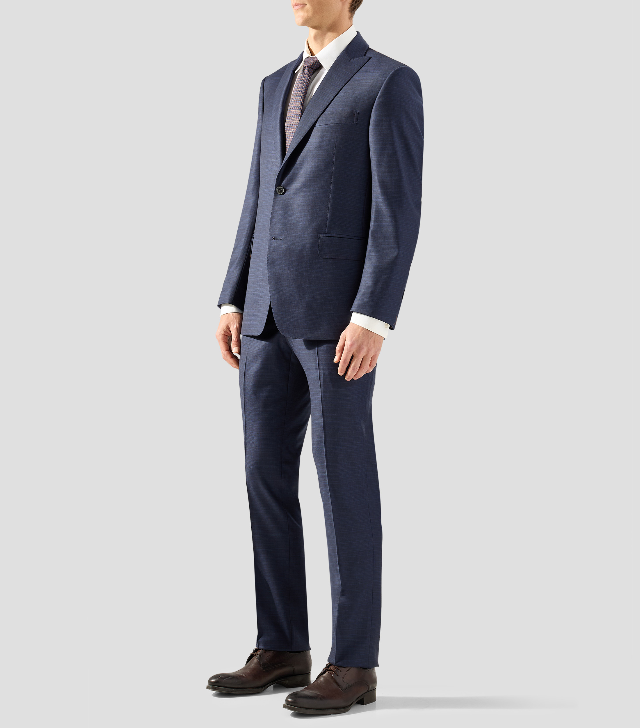 Traje de lana corte regular fantasía Hombre