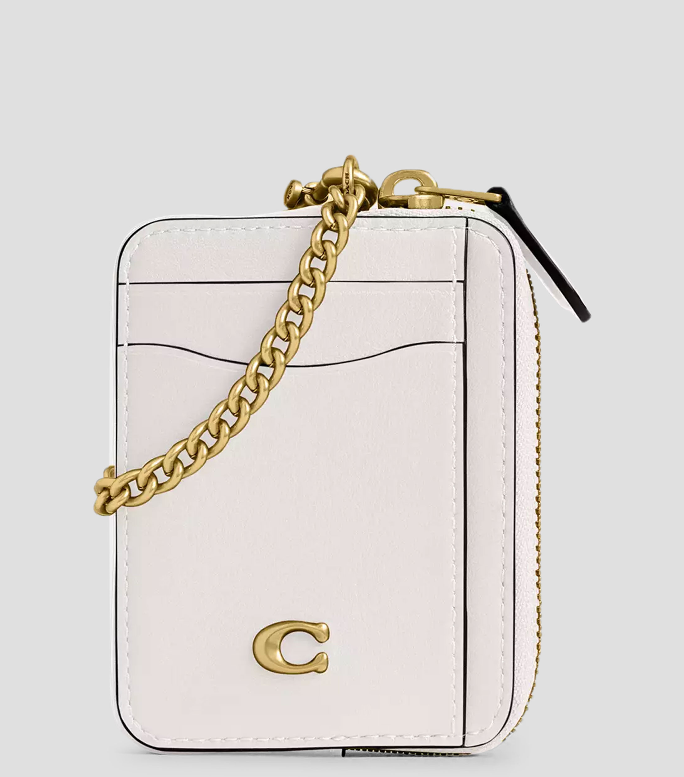 Tarjetero Essential en piel blanco Mujer
