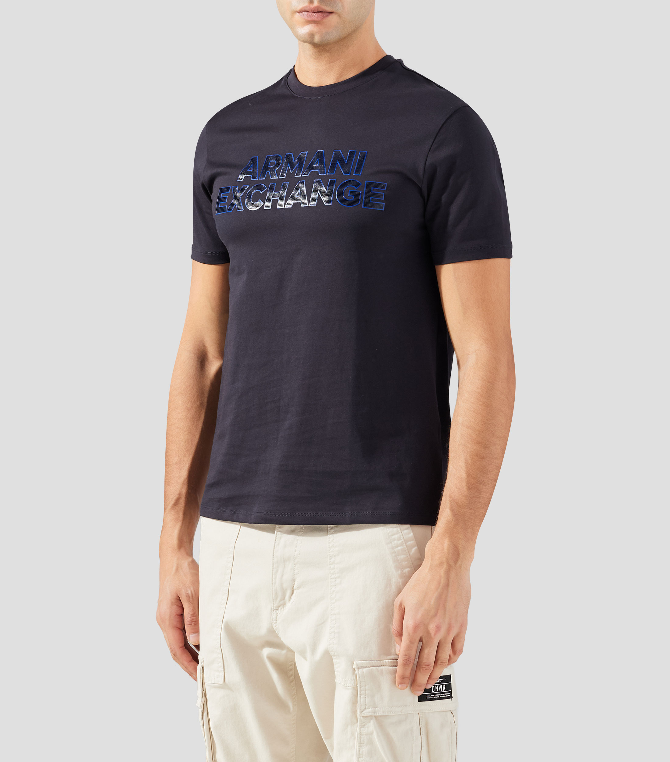 Playera cuello redondo manga corta estampada Hombre
