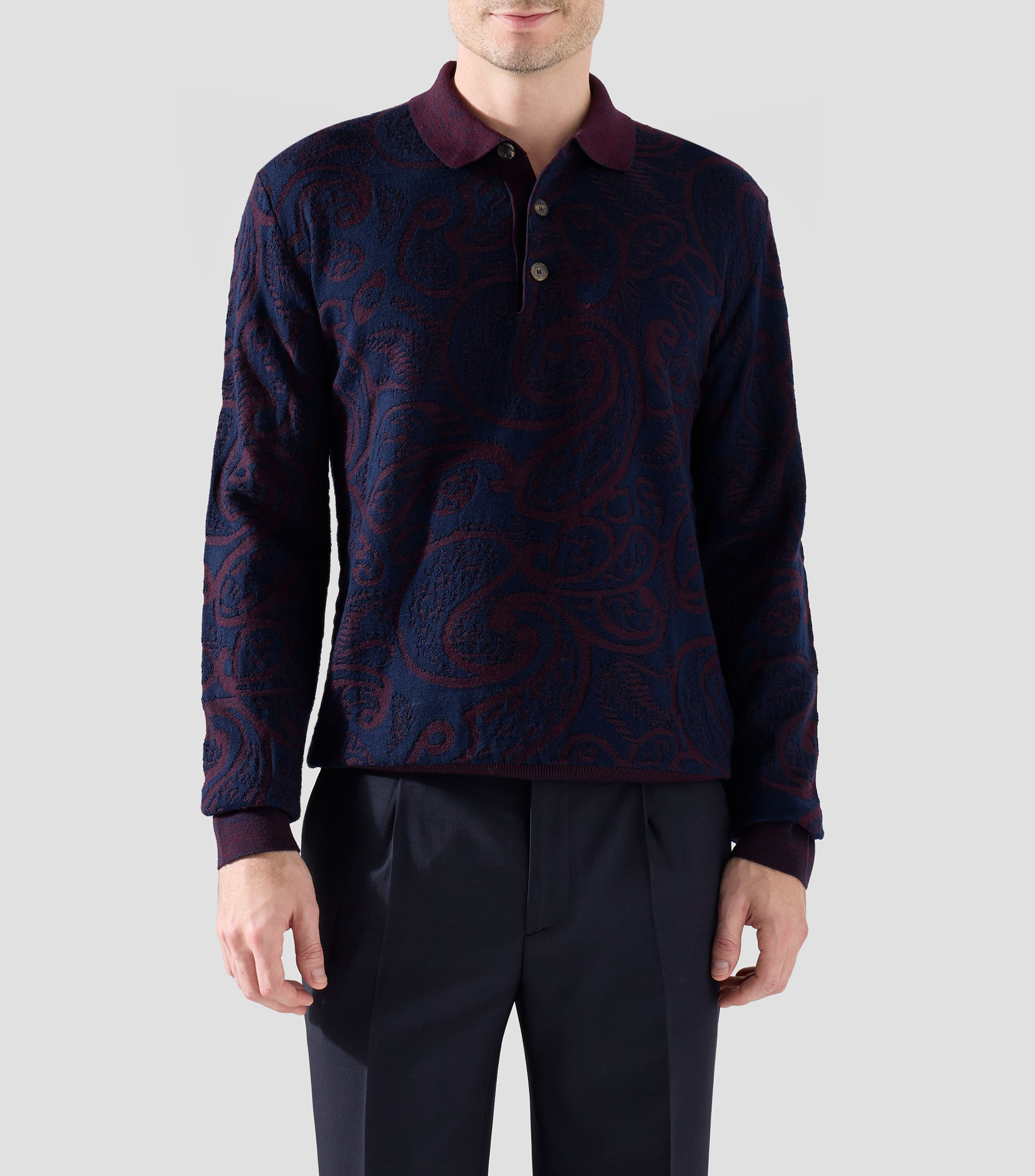 Suéter cuello tipo polo Hombre