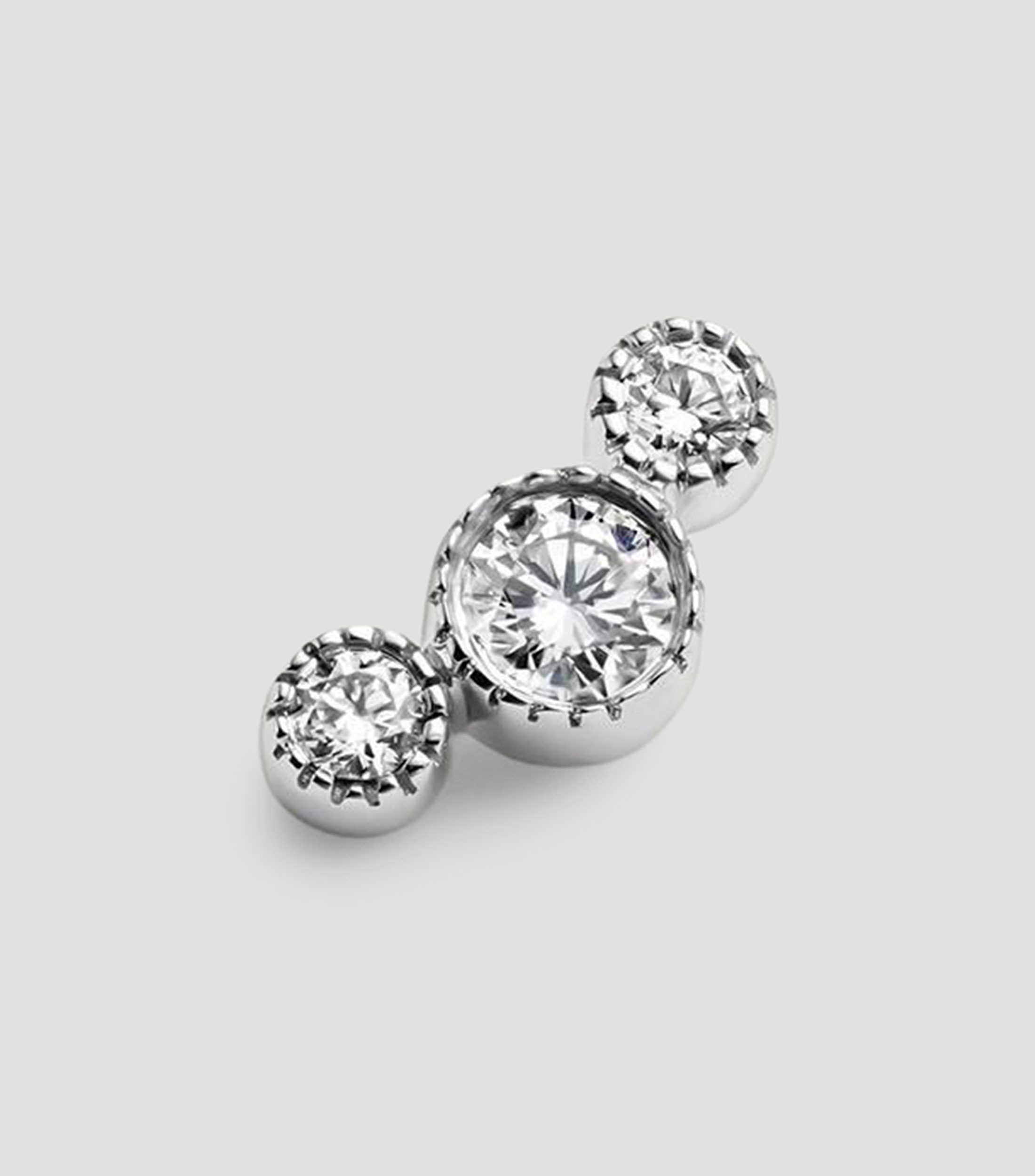 Arete en oro blanco de 18 kilates con diamantes Asana Mujer