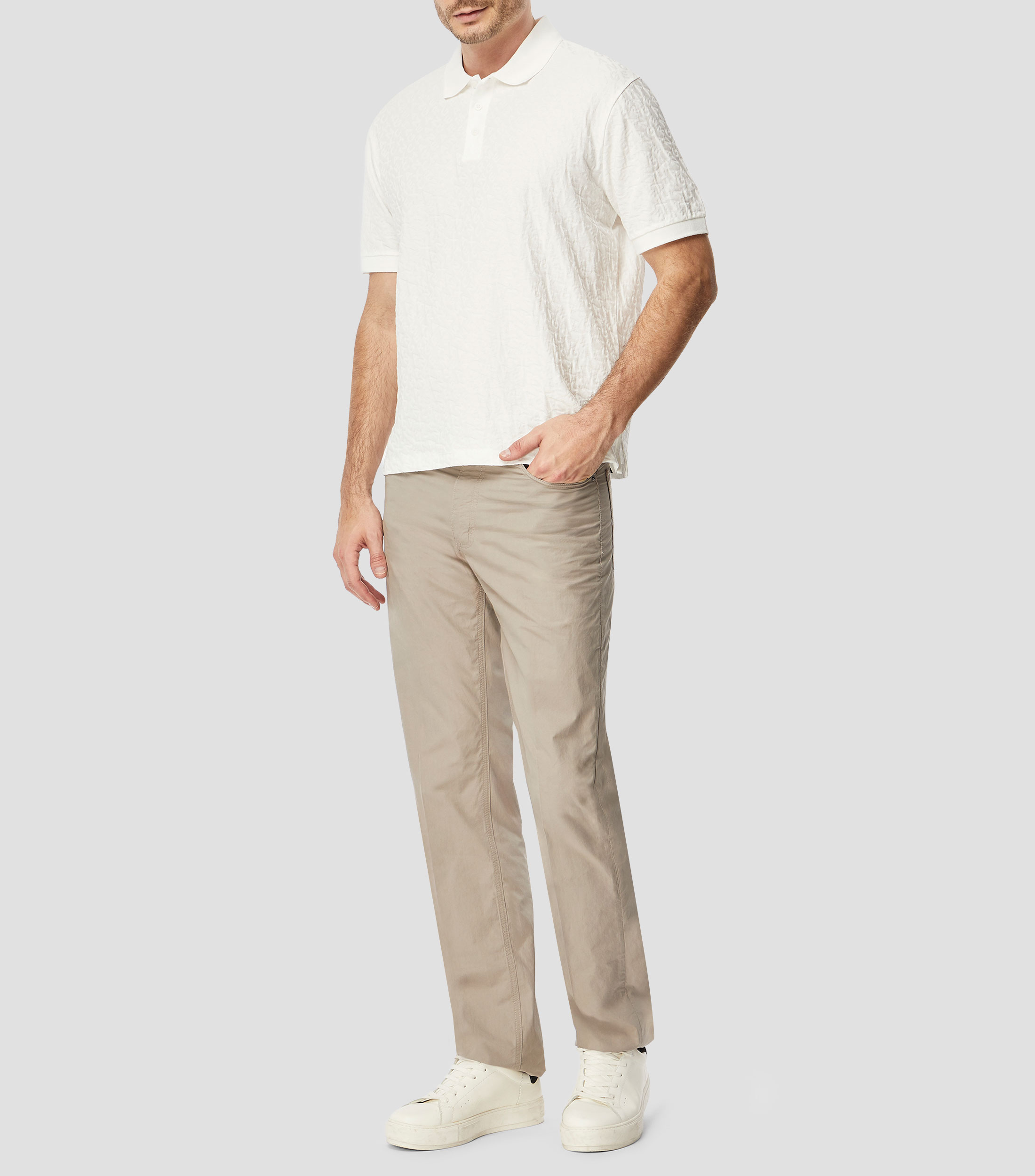Playera tipo polo con manga corta lisa Hombre