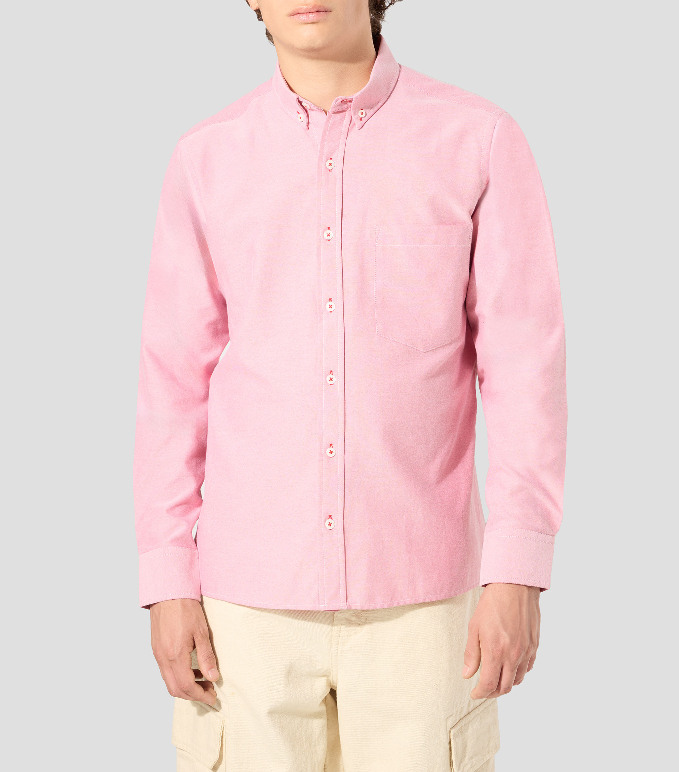 Camisa lisa manga larga Hombre