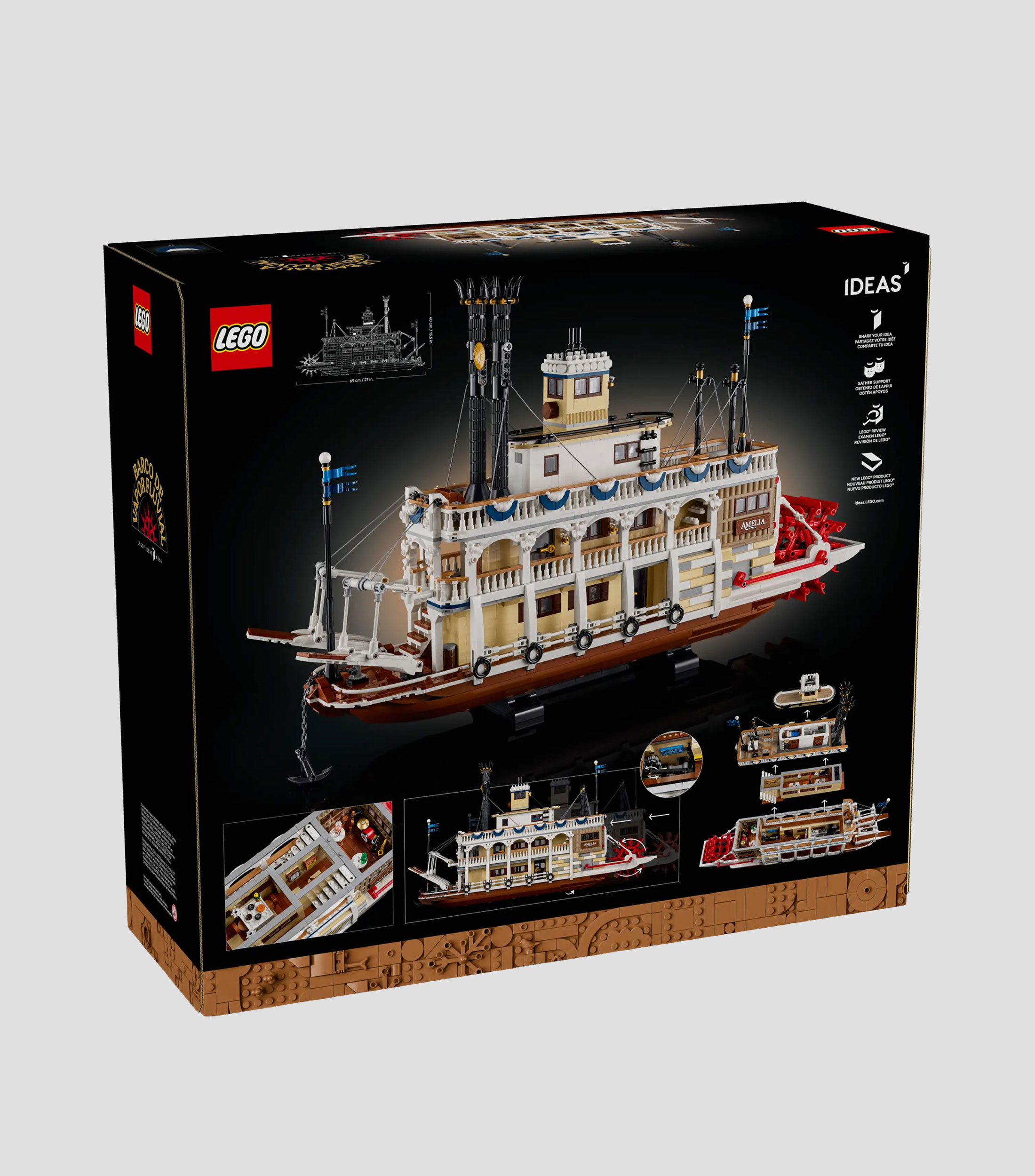 Lego Ideas Barco de Vapor Fluvial Decoración Náutica 21356