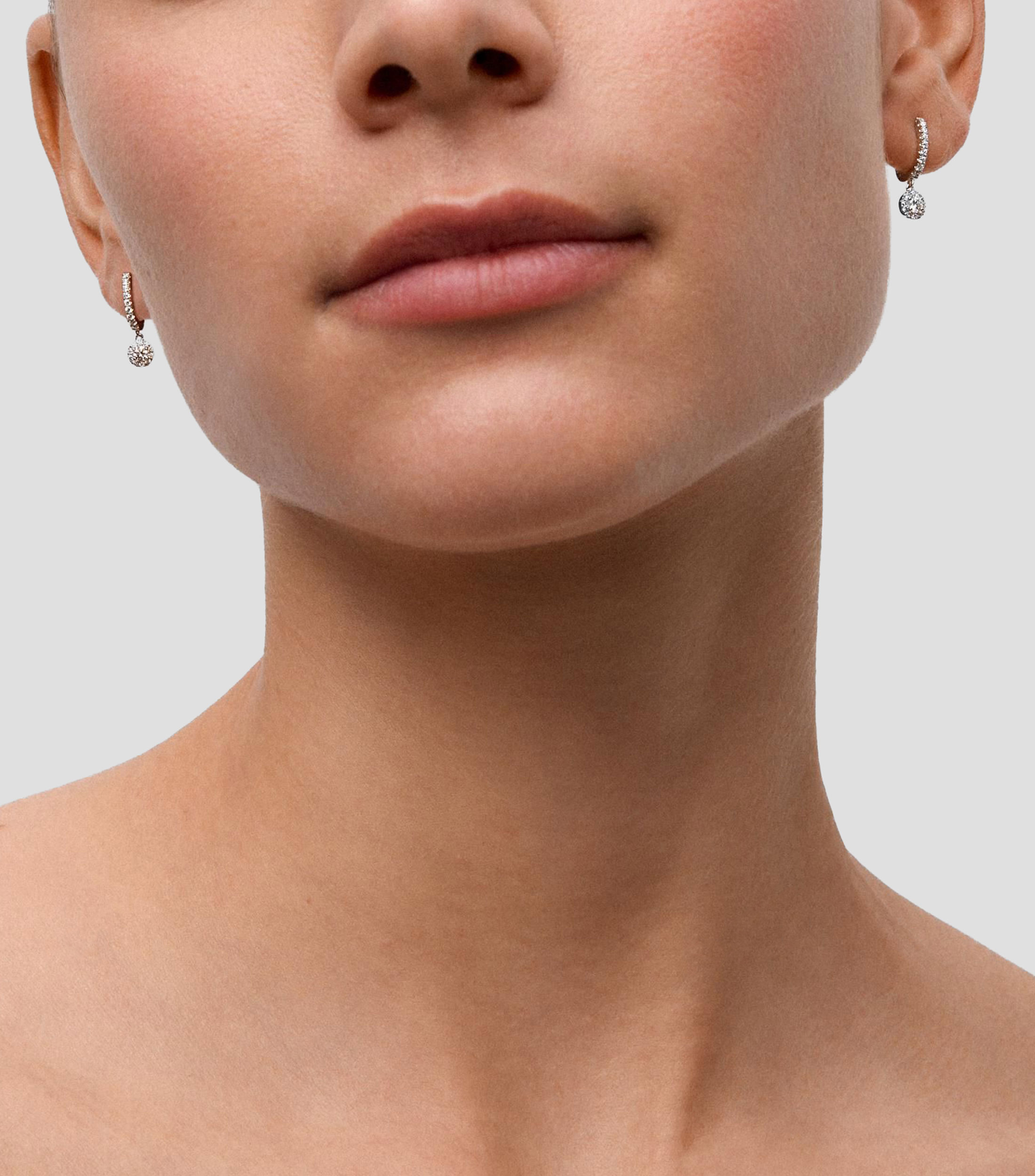 Aretes en Oro Blanco de 18 kilates Mujer