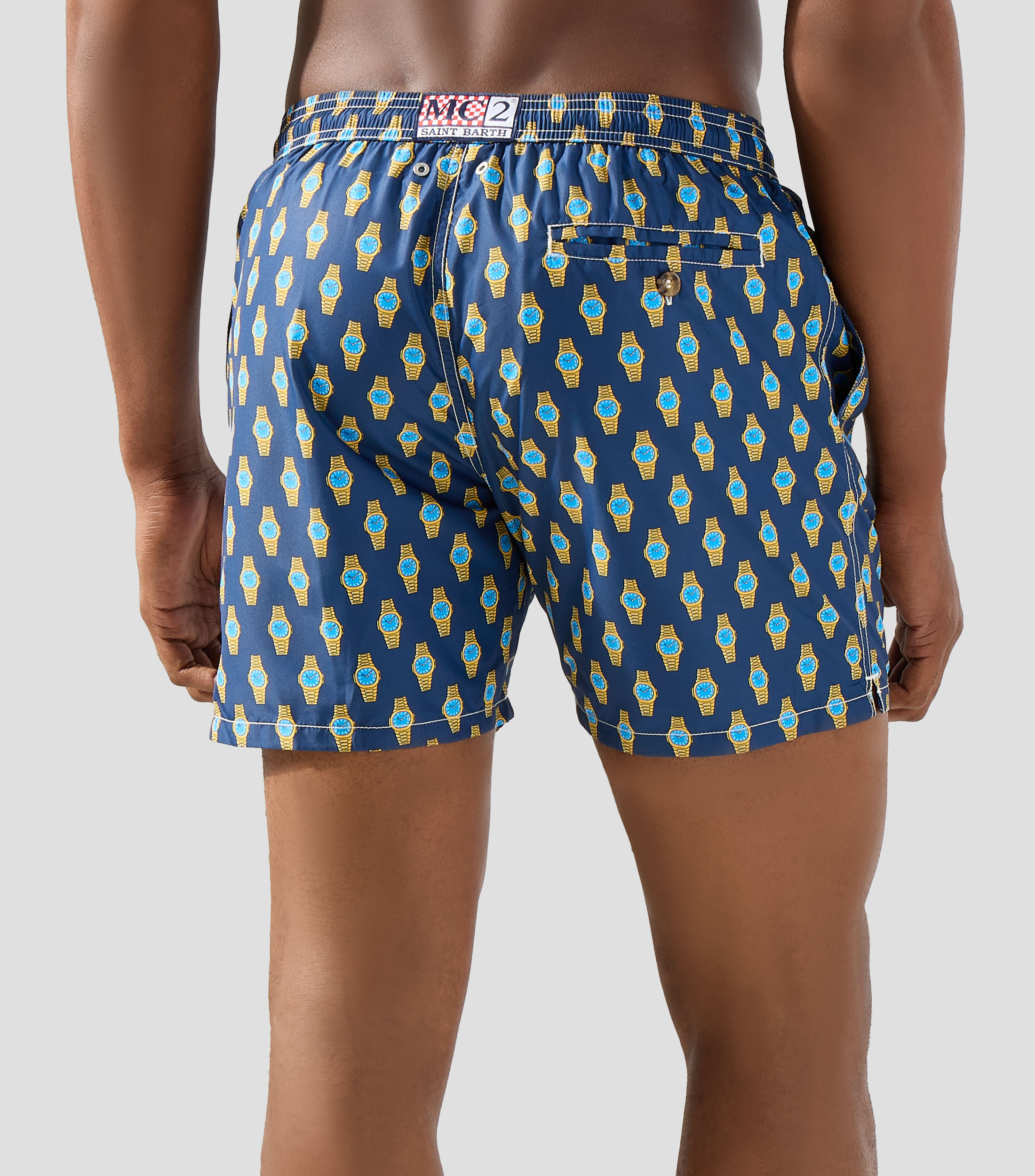 Traje de baño corto con estampado Hombre