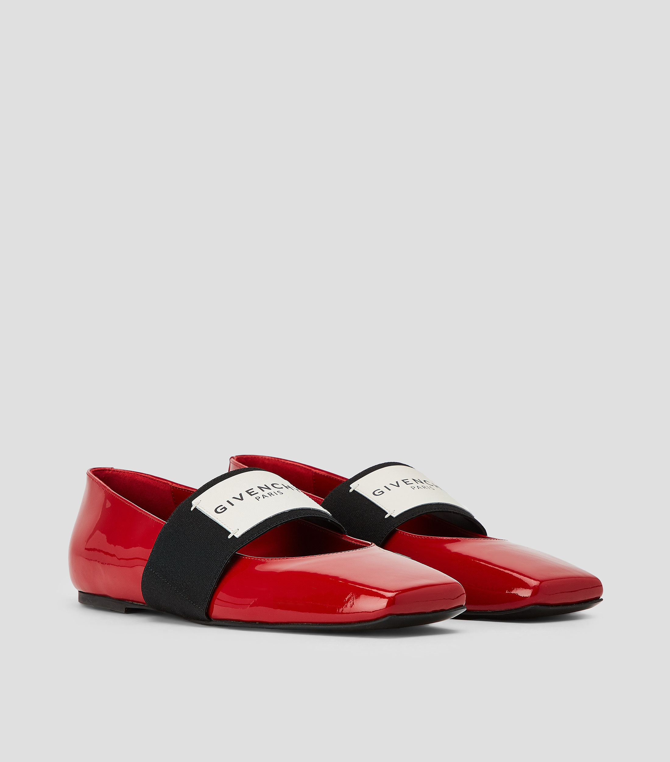 Flats Sliced Square en piel con cinta Mujer