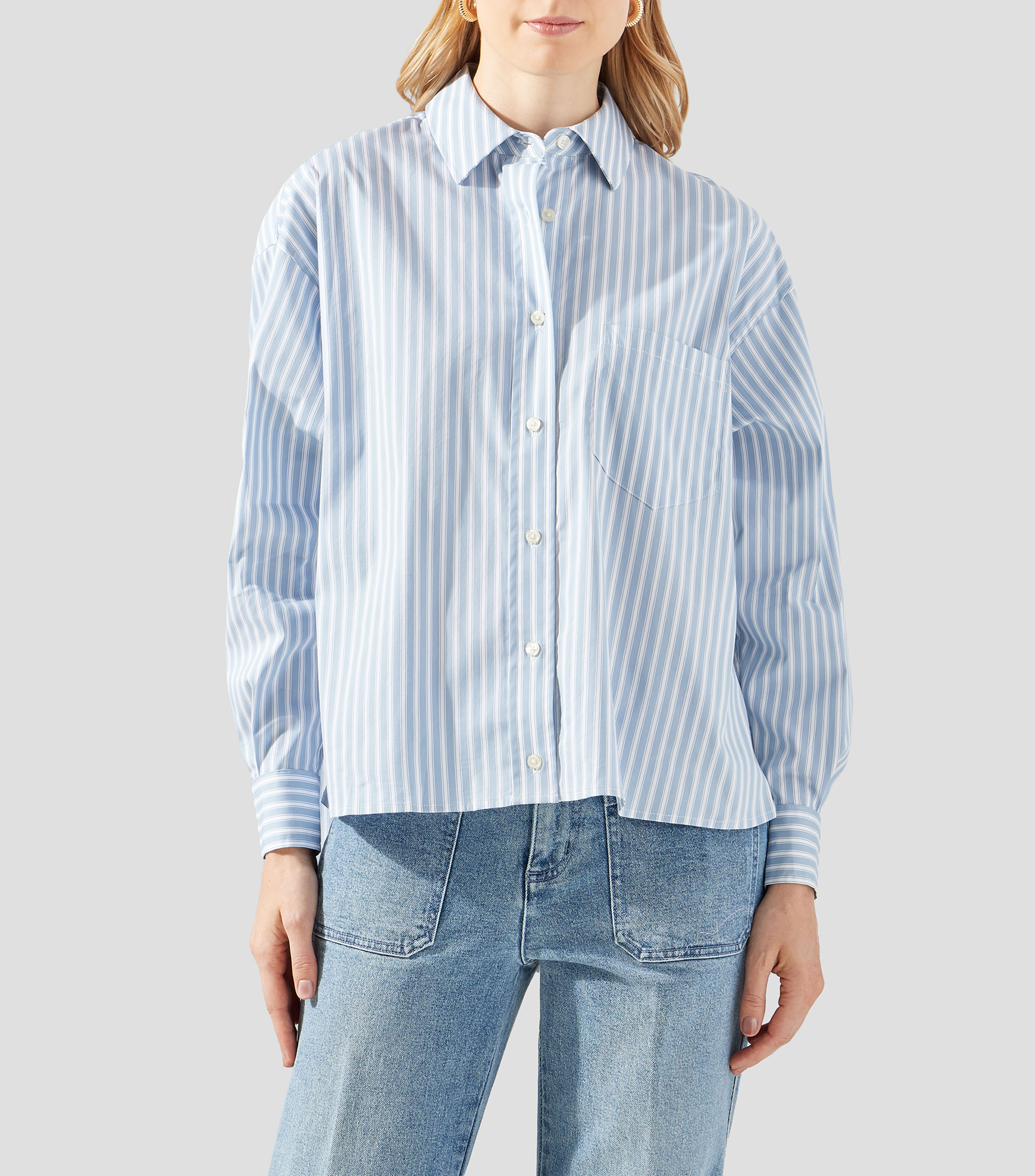 Camisa de rayas manga larga Mujer