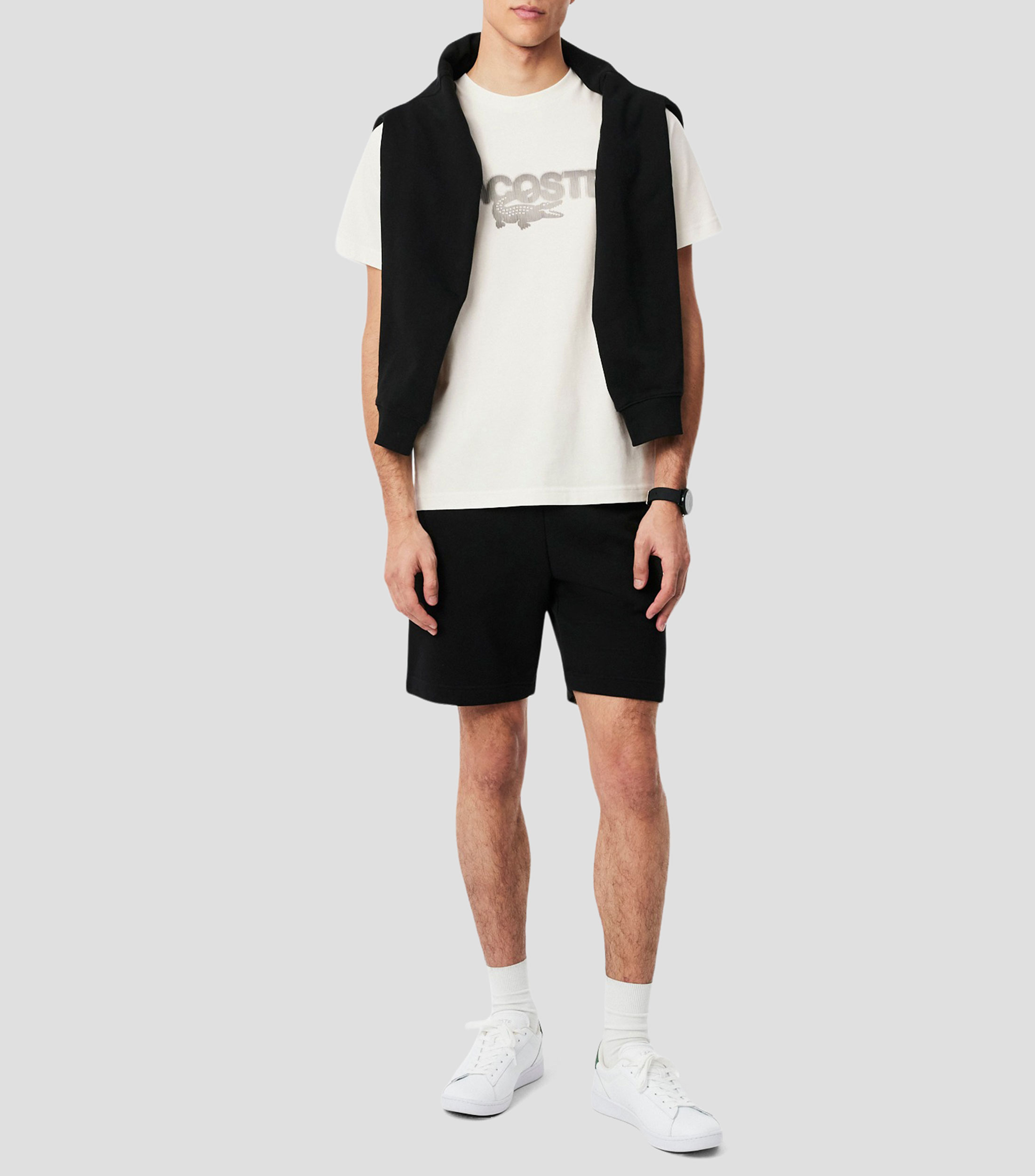 Playera cuello redondo manga corta con estampado Hombre
