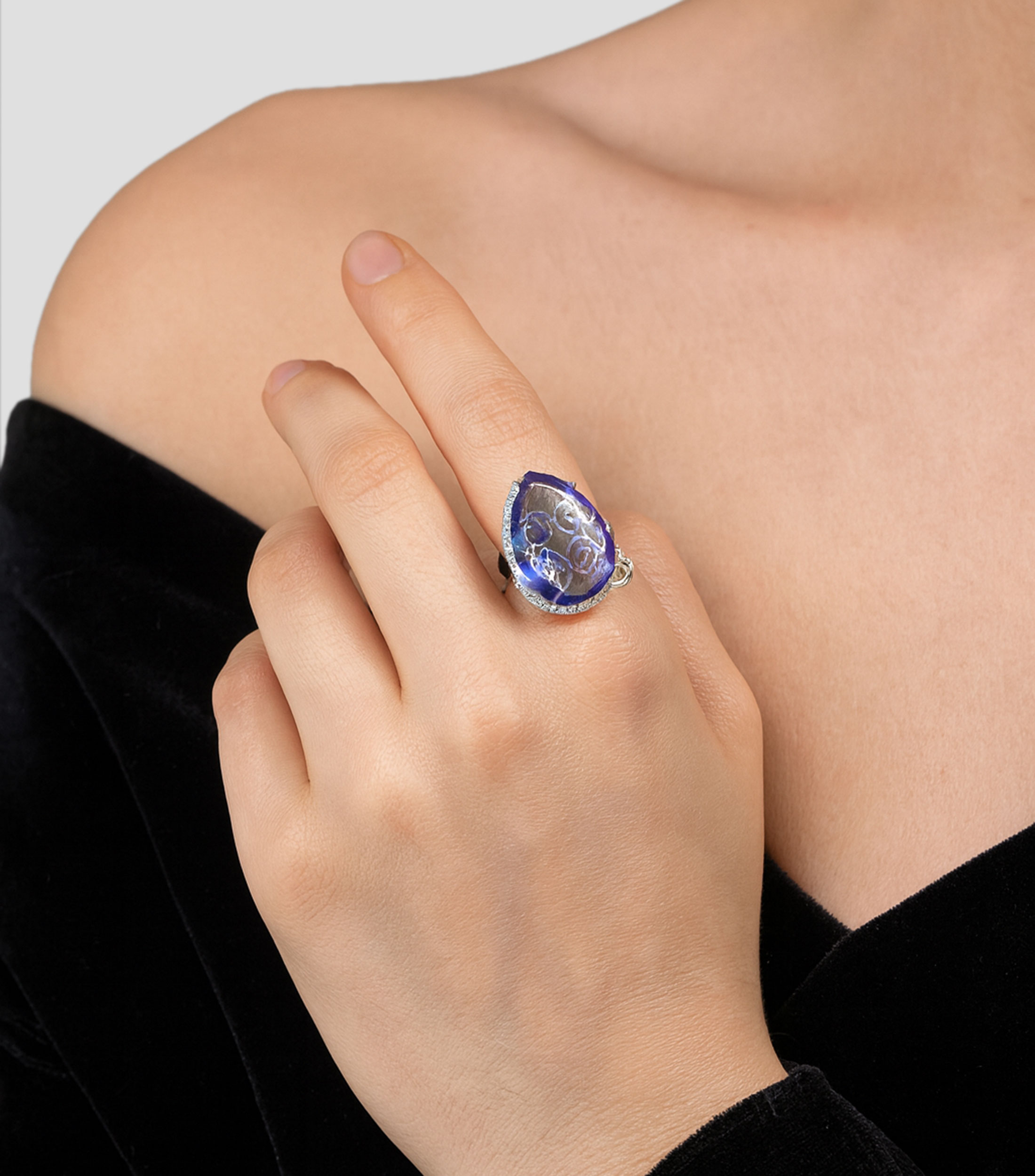 Anillo en plata con amatista Mujer