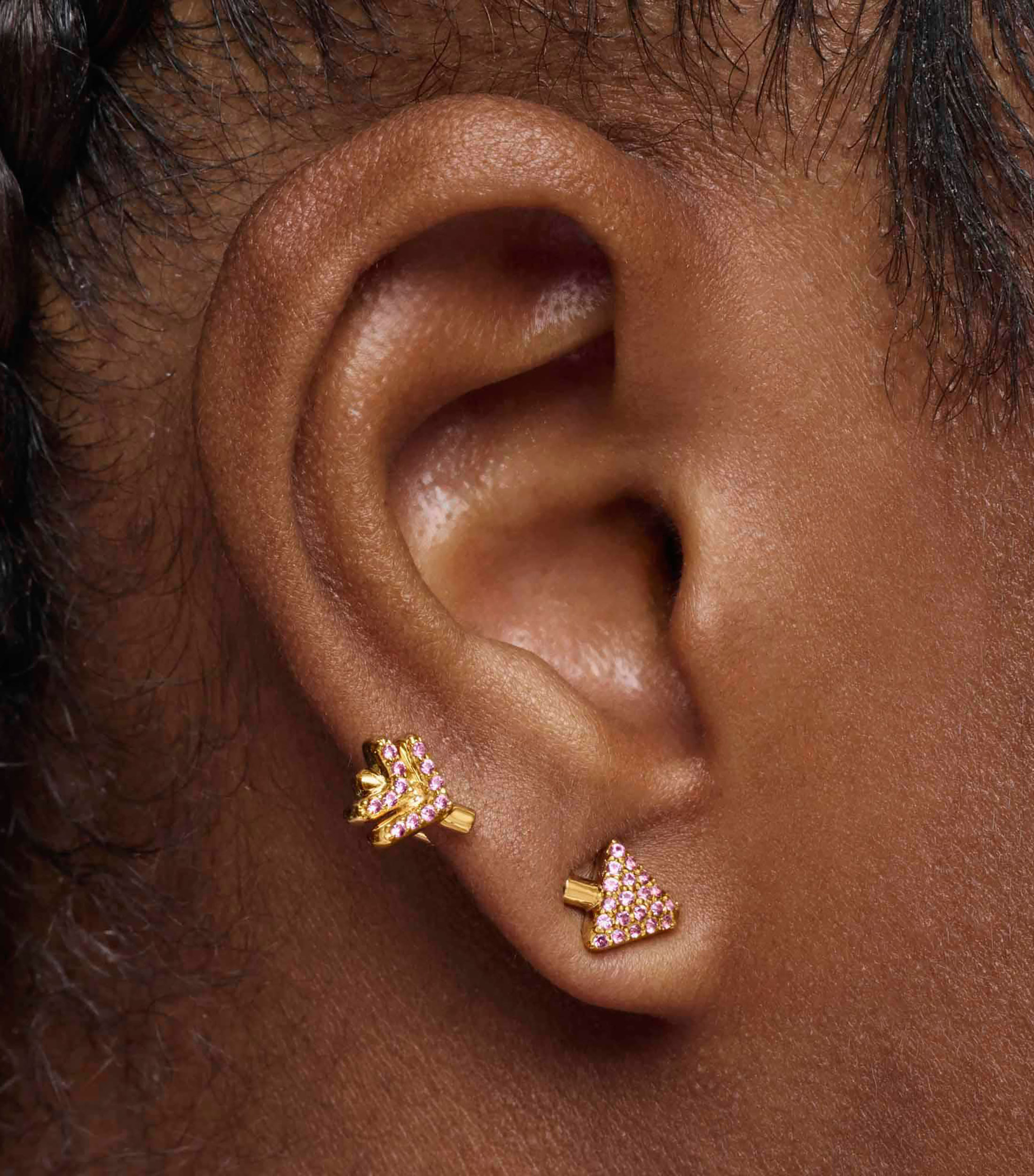 Aretes en plata .925 Flechazo con rodolita Mujer