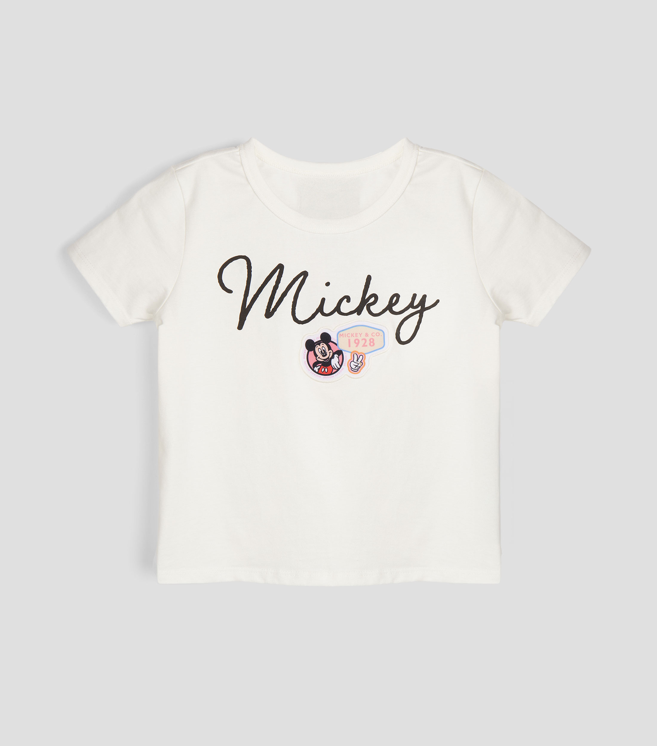 Playera cuello redondo manga corta estampada Niña