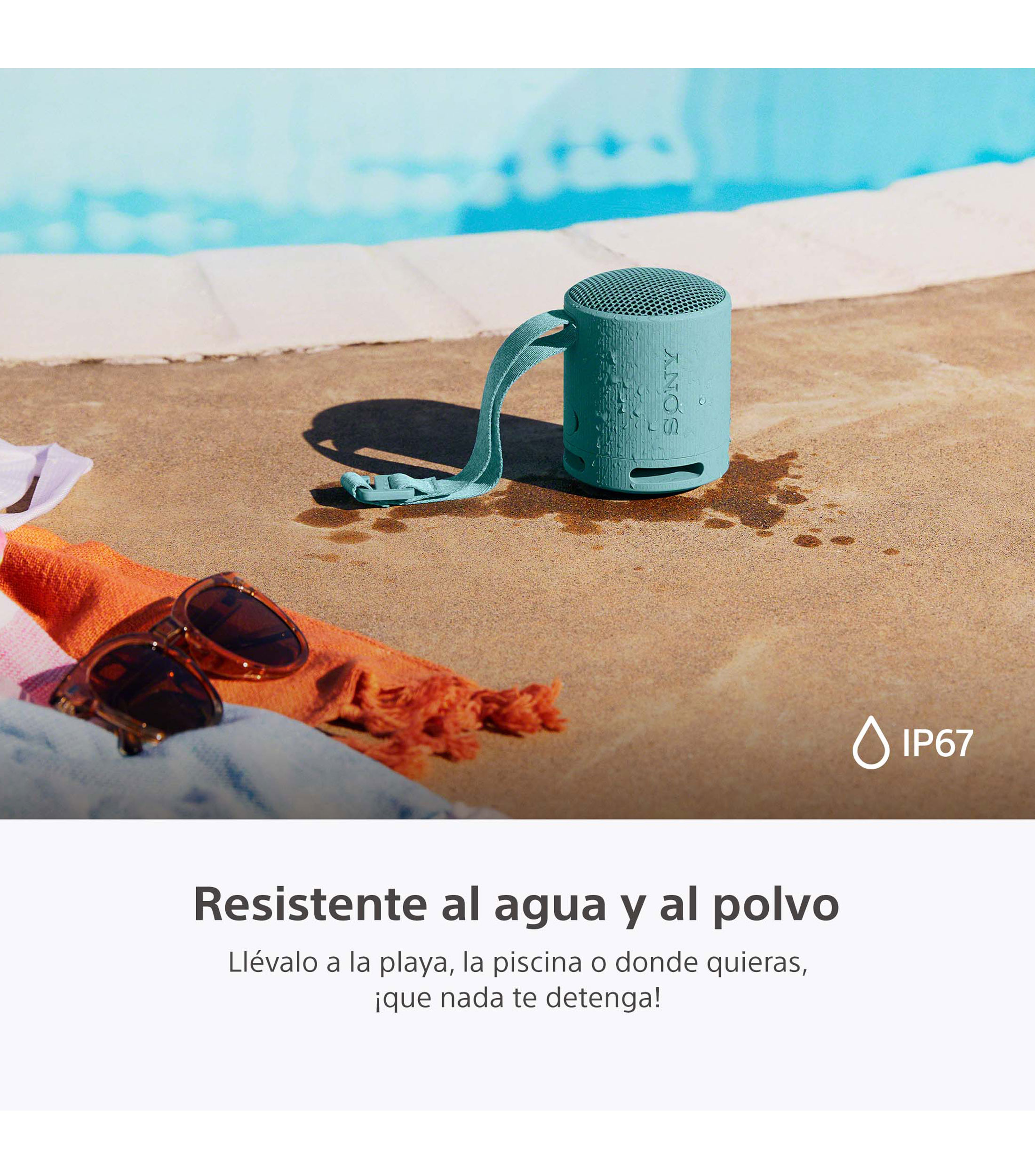 Bocina Inalambrica Portatil SRS XB100, Azul