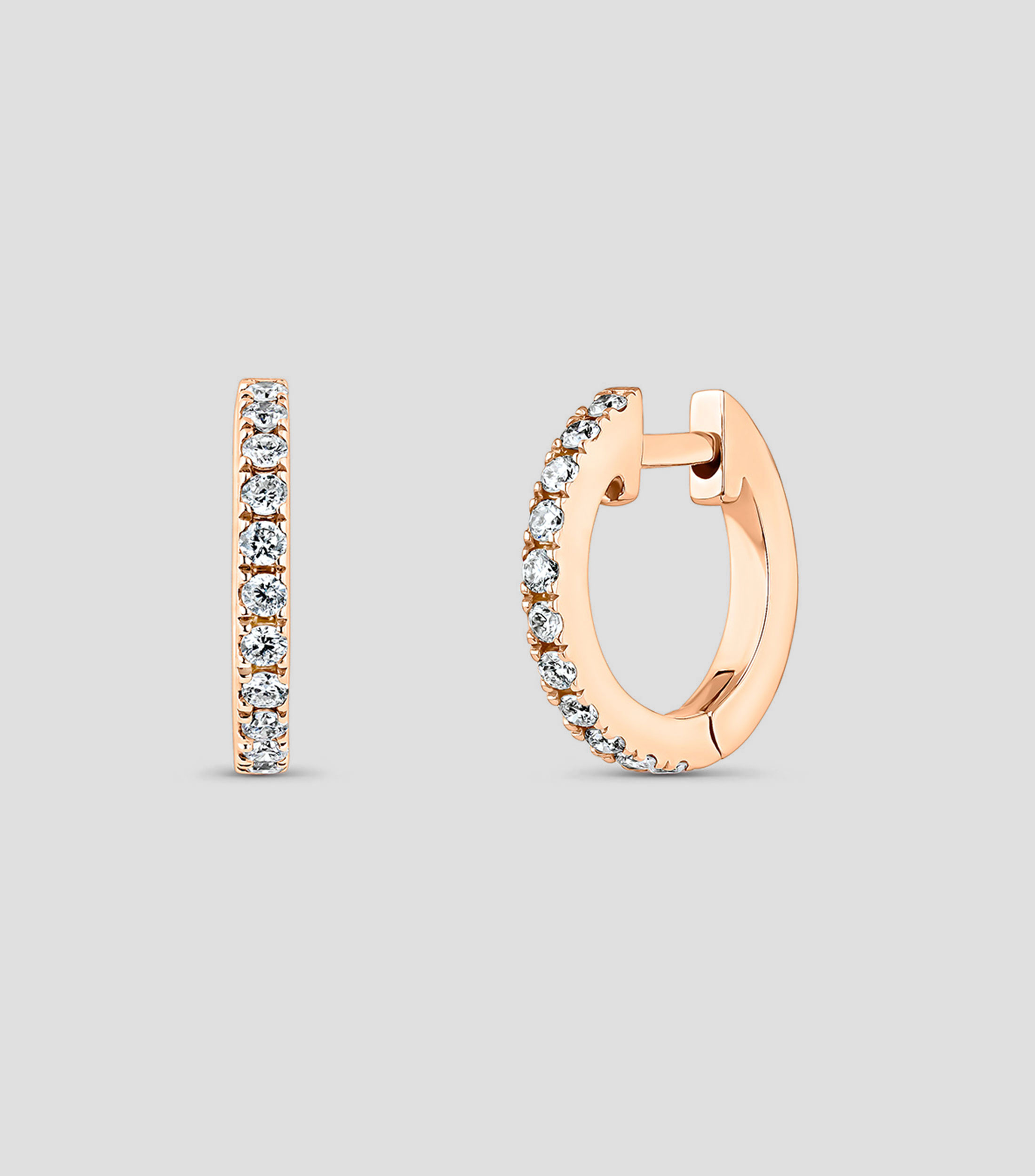 Pendientes en oro rosa de 18 kilates con diamantes Mujer