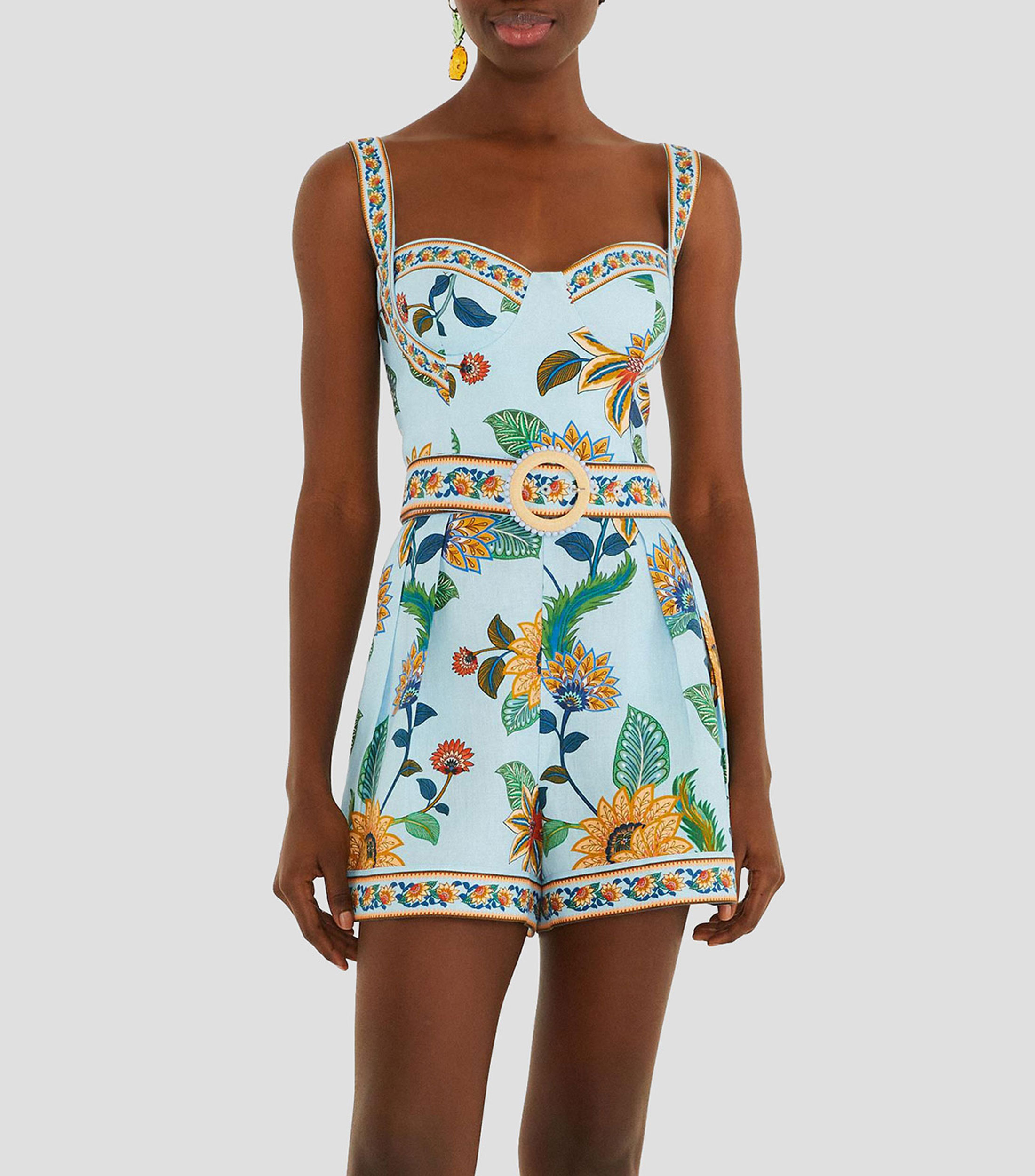 Jumper de corte recto con flores Mujer