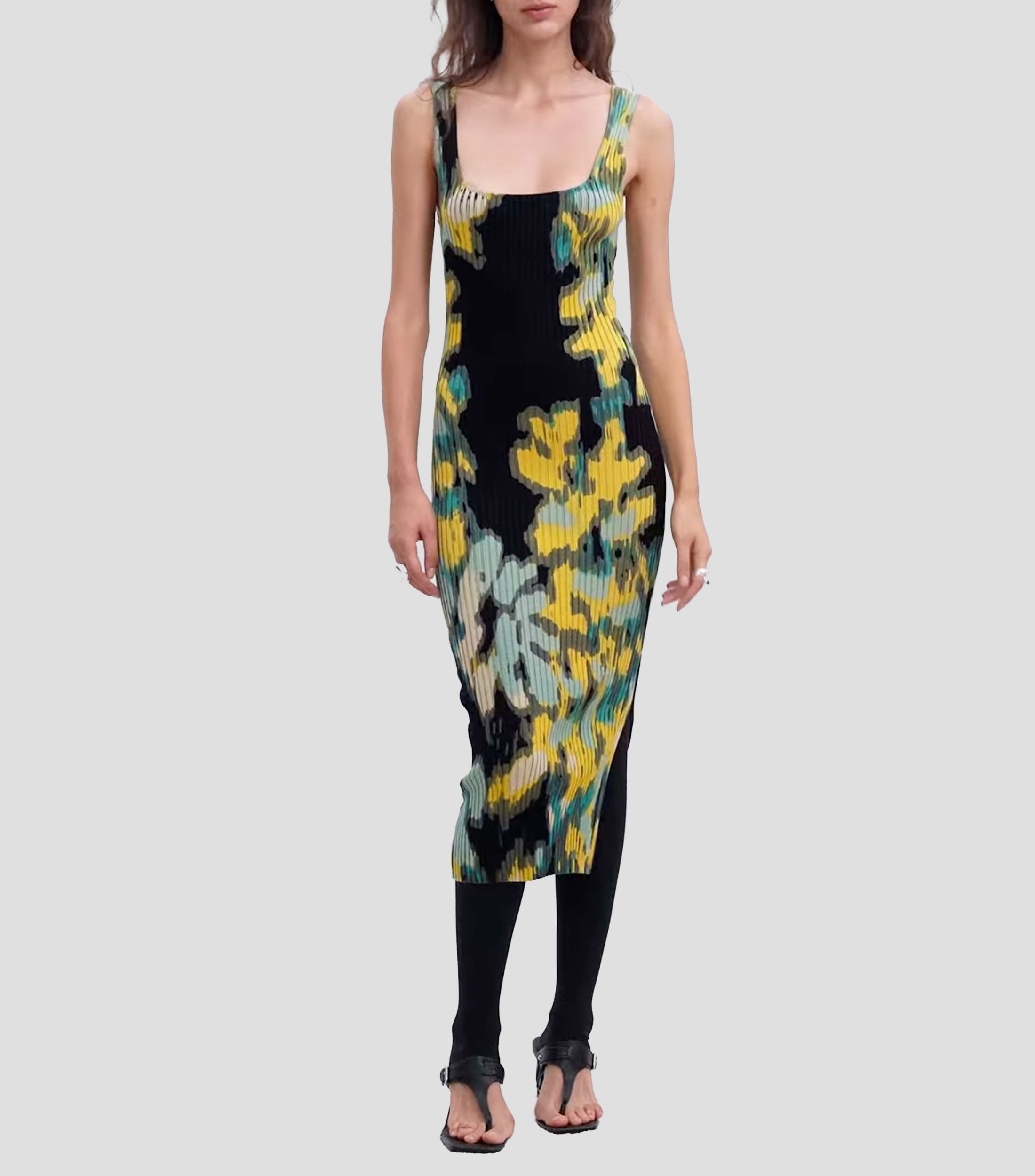 Vestido Casual Midi Estampado Mujer
