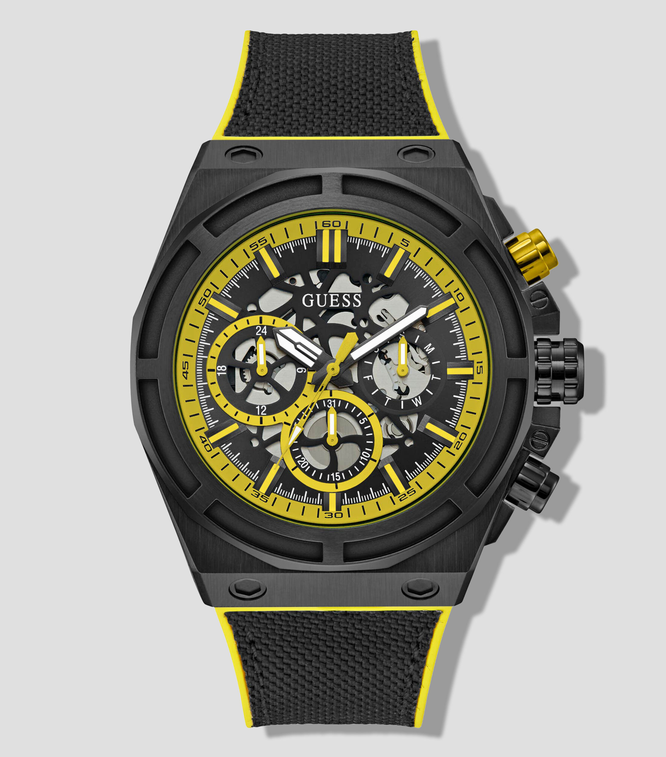 Reloj para Hombre Masterpiece deportivo negro, amarillo