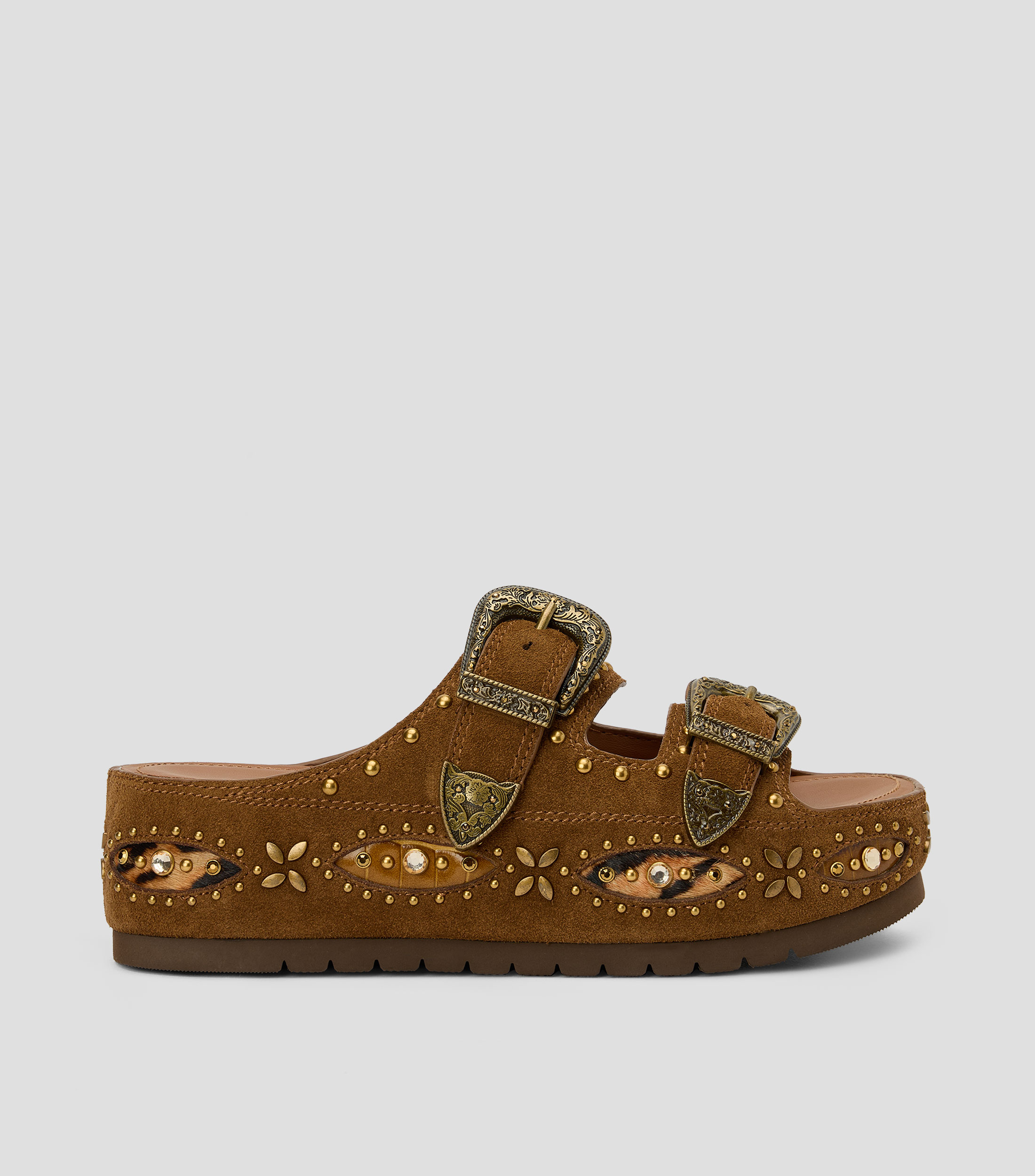 Sandalias con plataforma Western Buckle Mujer