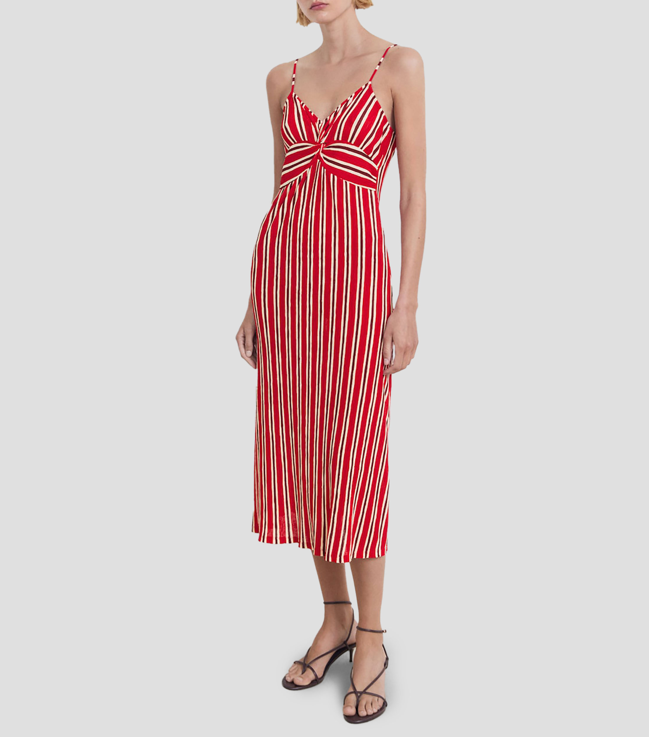 Vestido Midi a Rayas Mujer