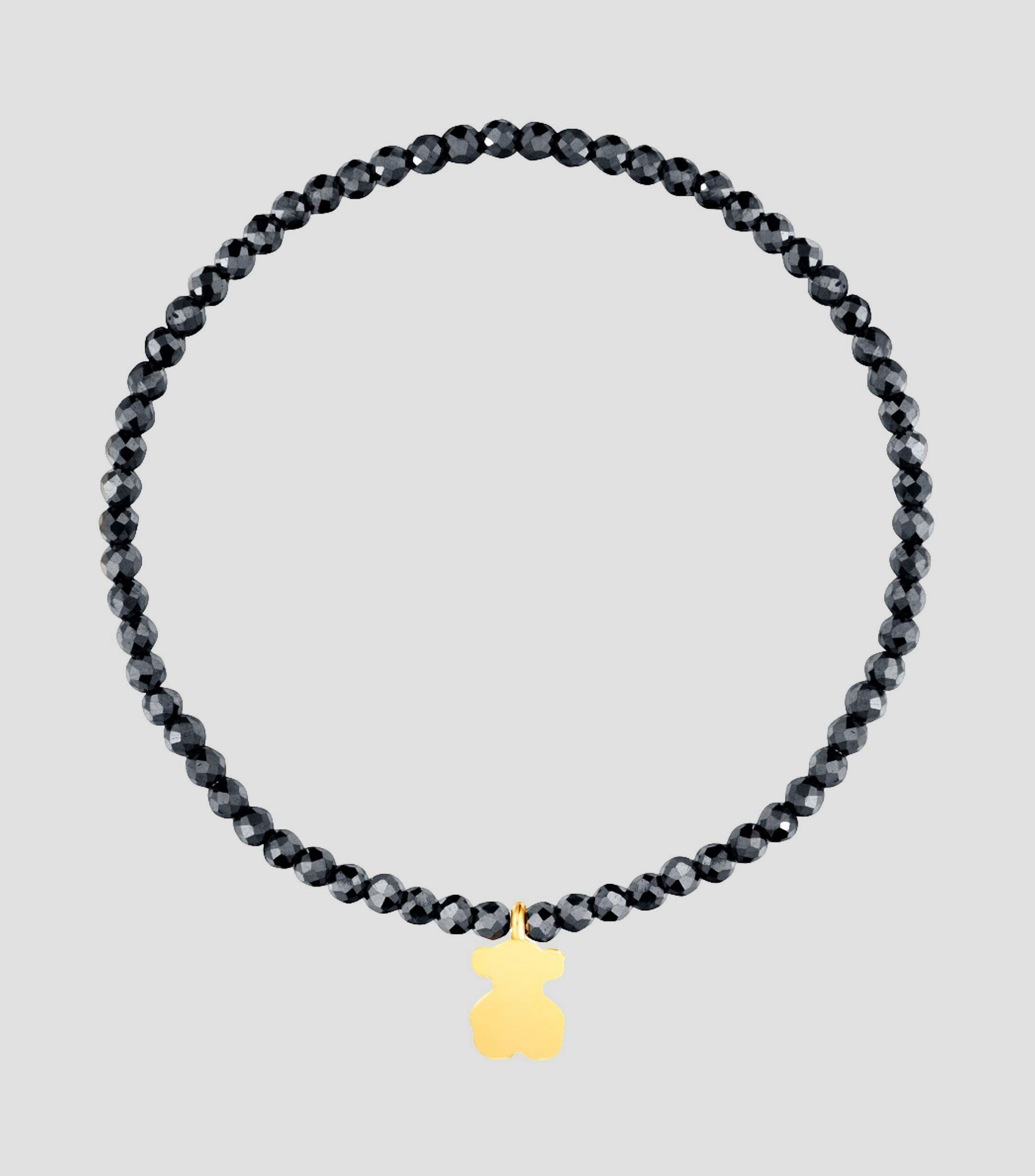 Pulsera Elastica con Bolas Facetadas de Hematita Motivos Mujer