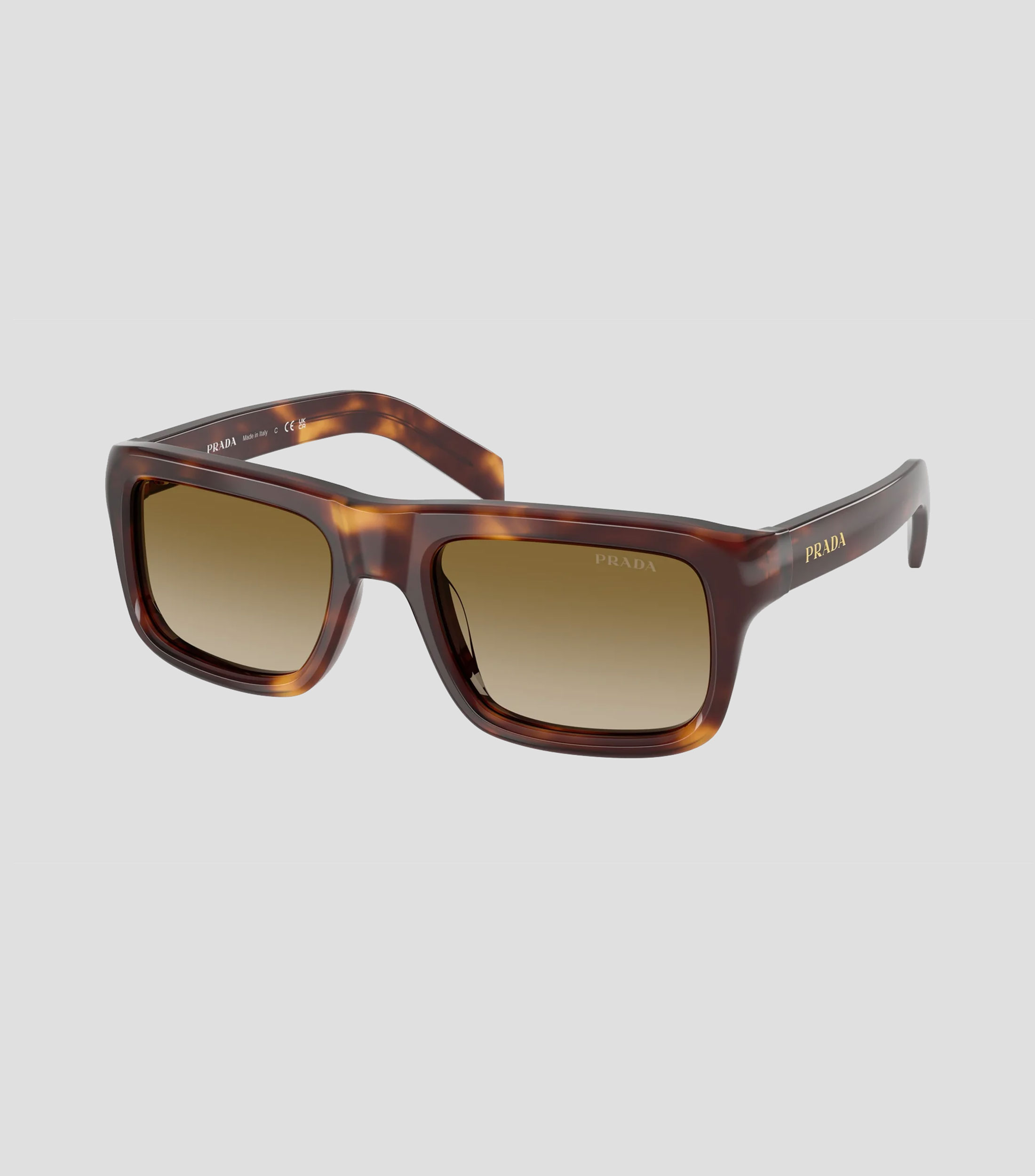 Lentes de sol cuadrados marrón Hombre