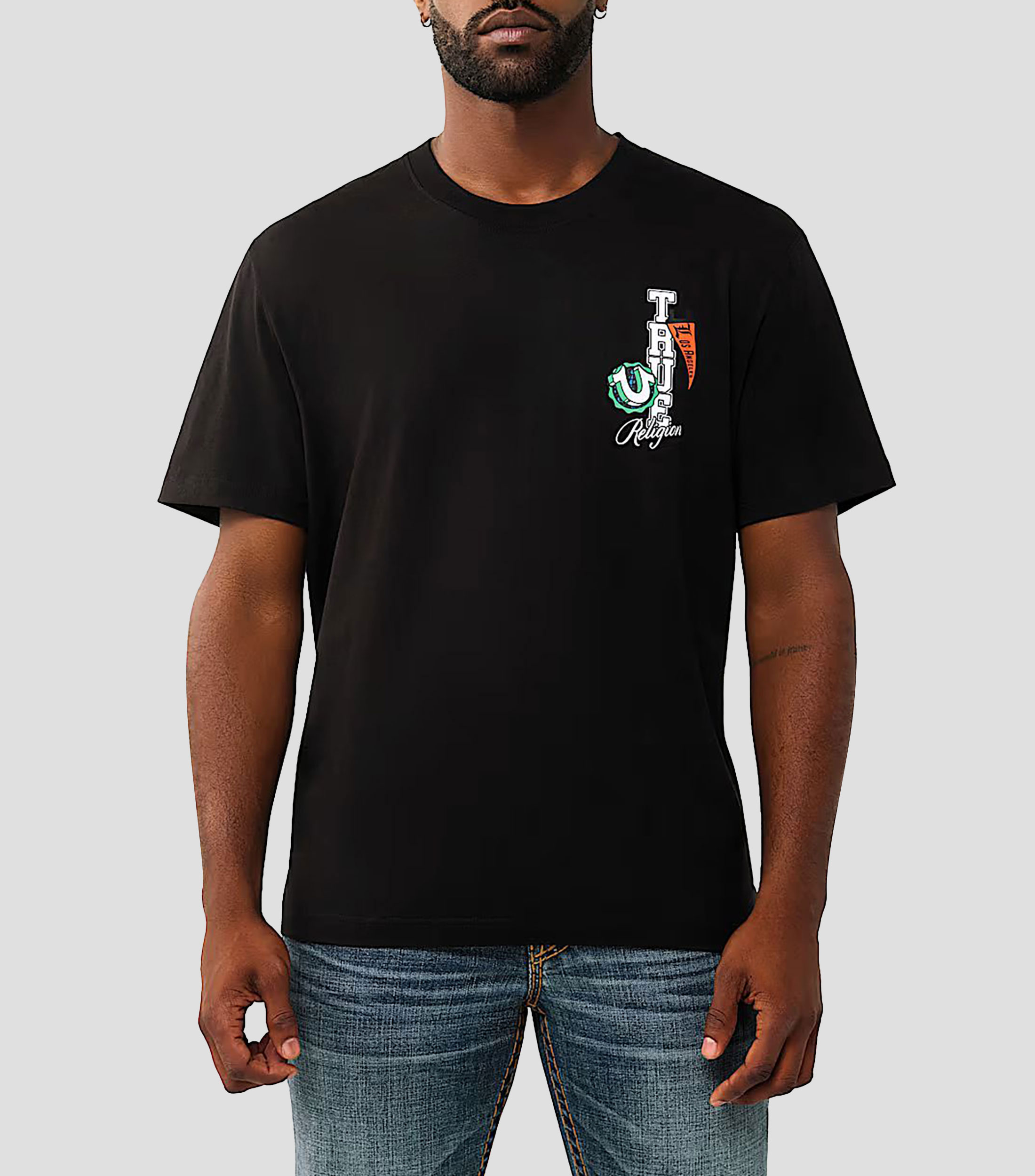 Playera cuello redondo manga corta estampado Hombre