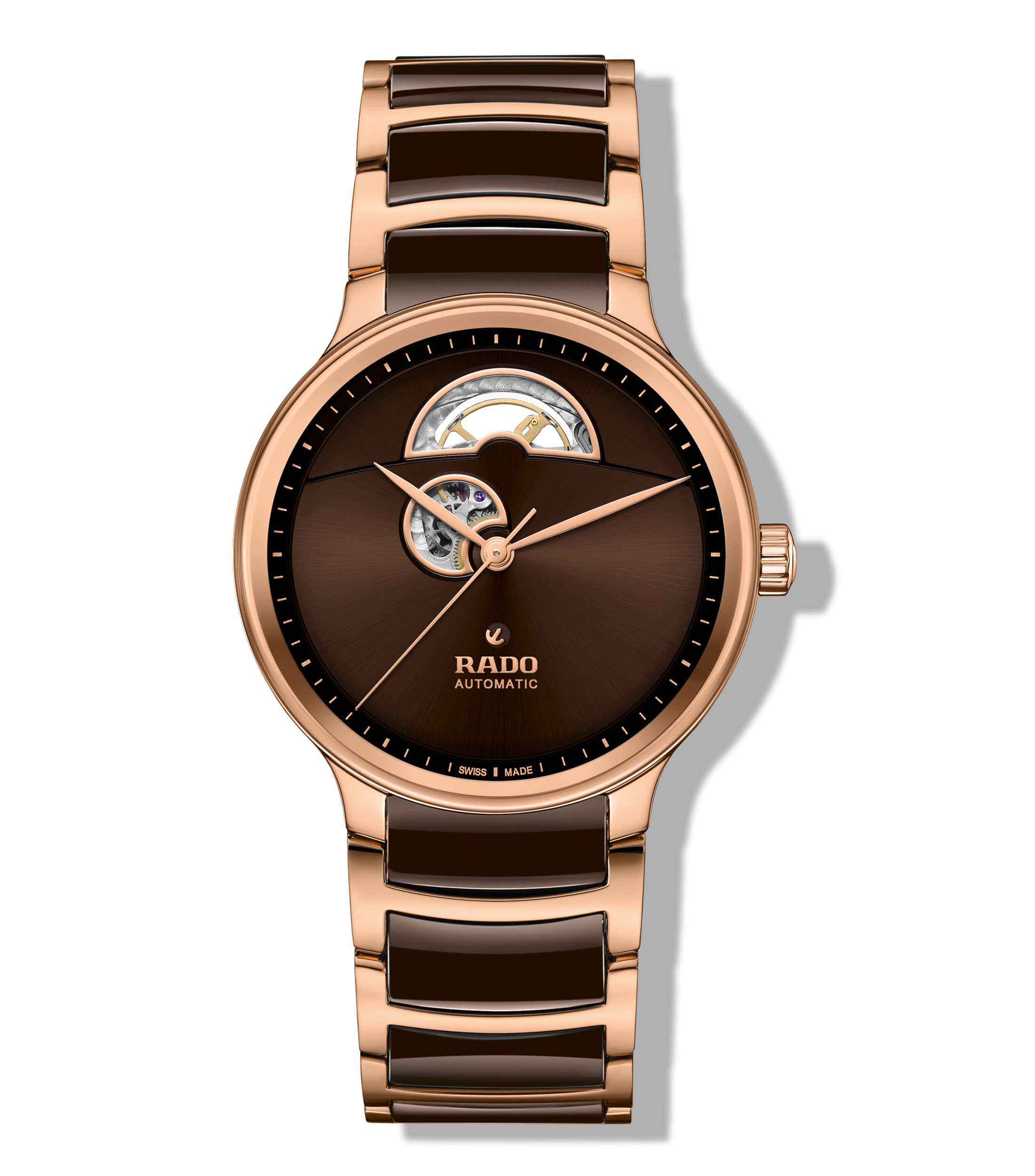Reloj para hombre Centrix Automatic Open Heart De vestir, Oro rosa