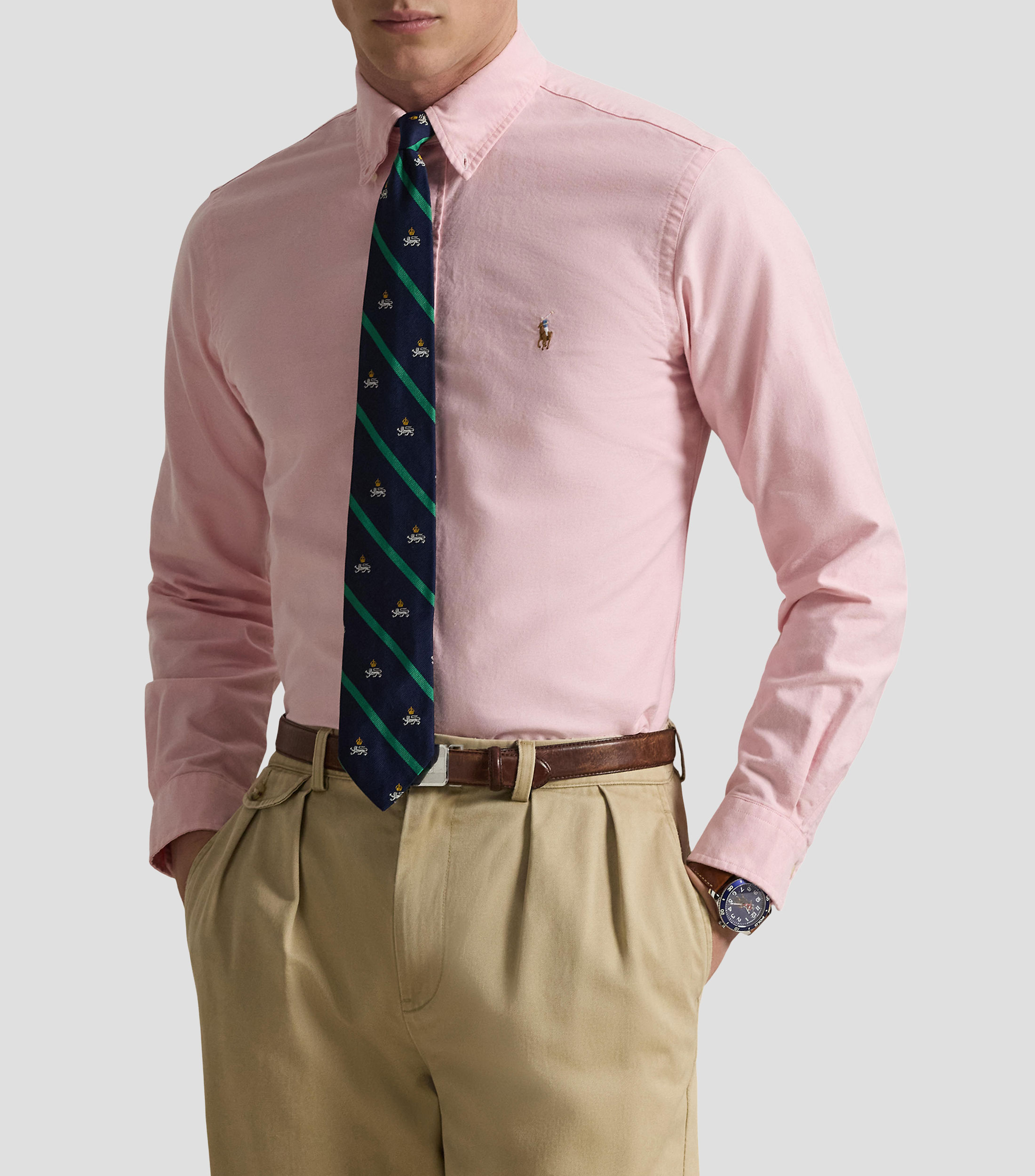 Camisa lisa manga larga Hombre