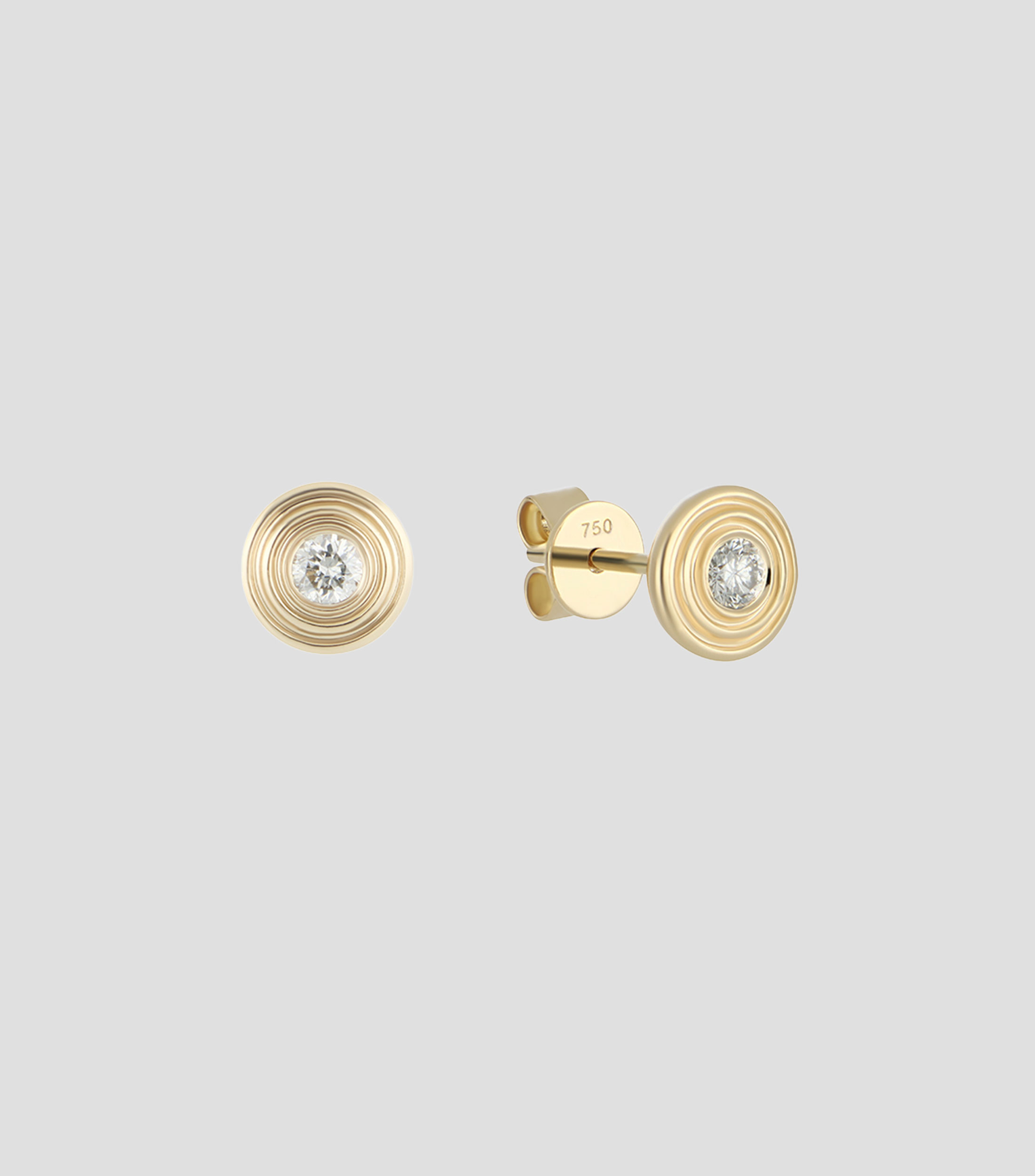 Aretes en oro amarillo de 18 kilates con diamante Mujer