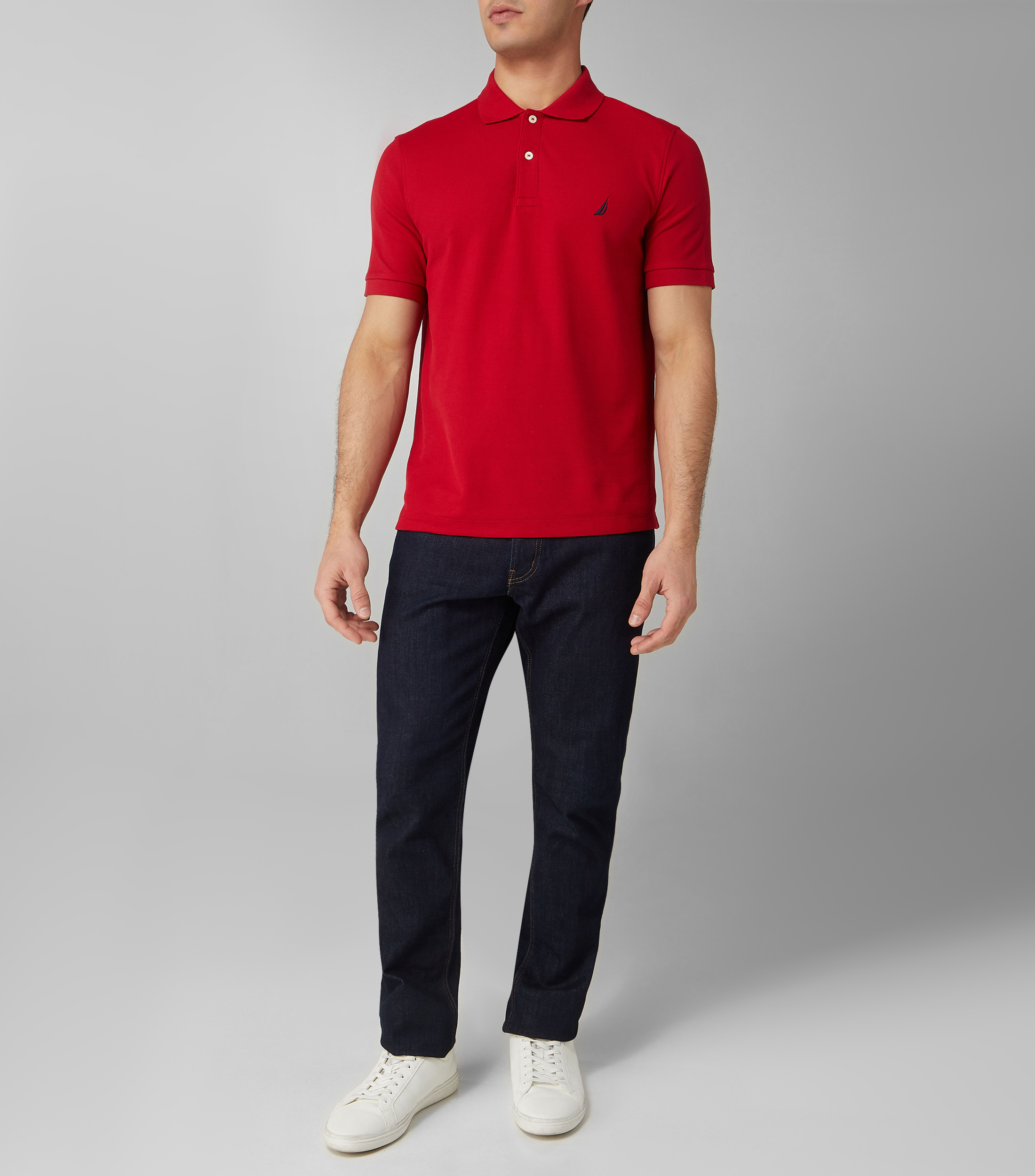 Playera Tipo Polo Roja Manga Corta Hombre