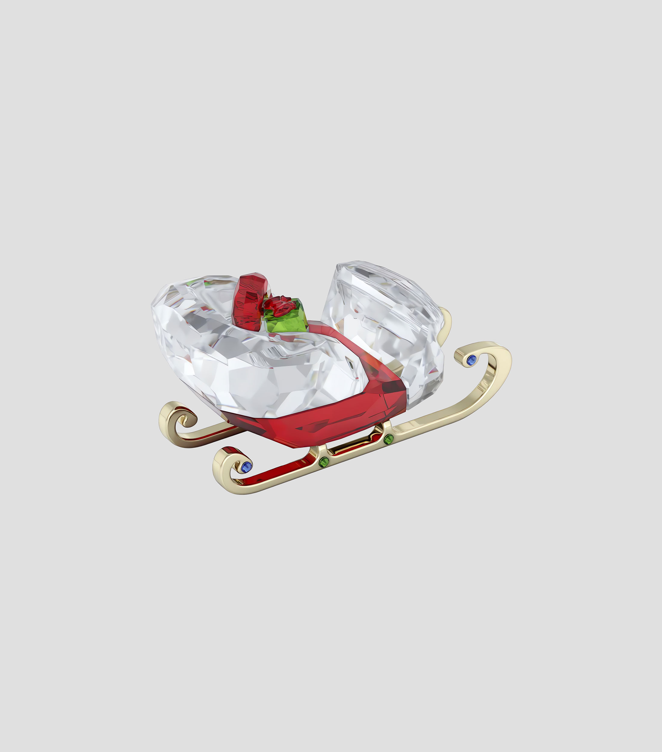 Ornamento navideño trineo en cristal