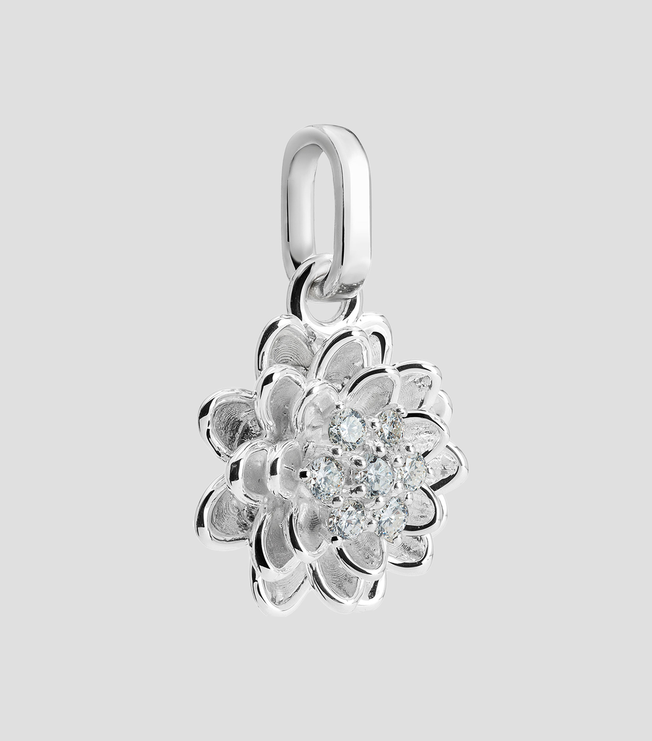 Charm en Plata Dalia con Diamantes Unisex