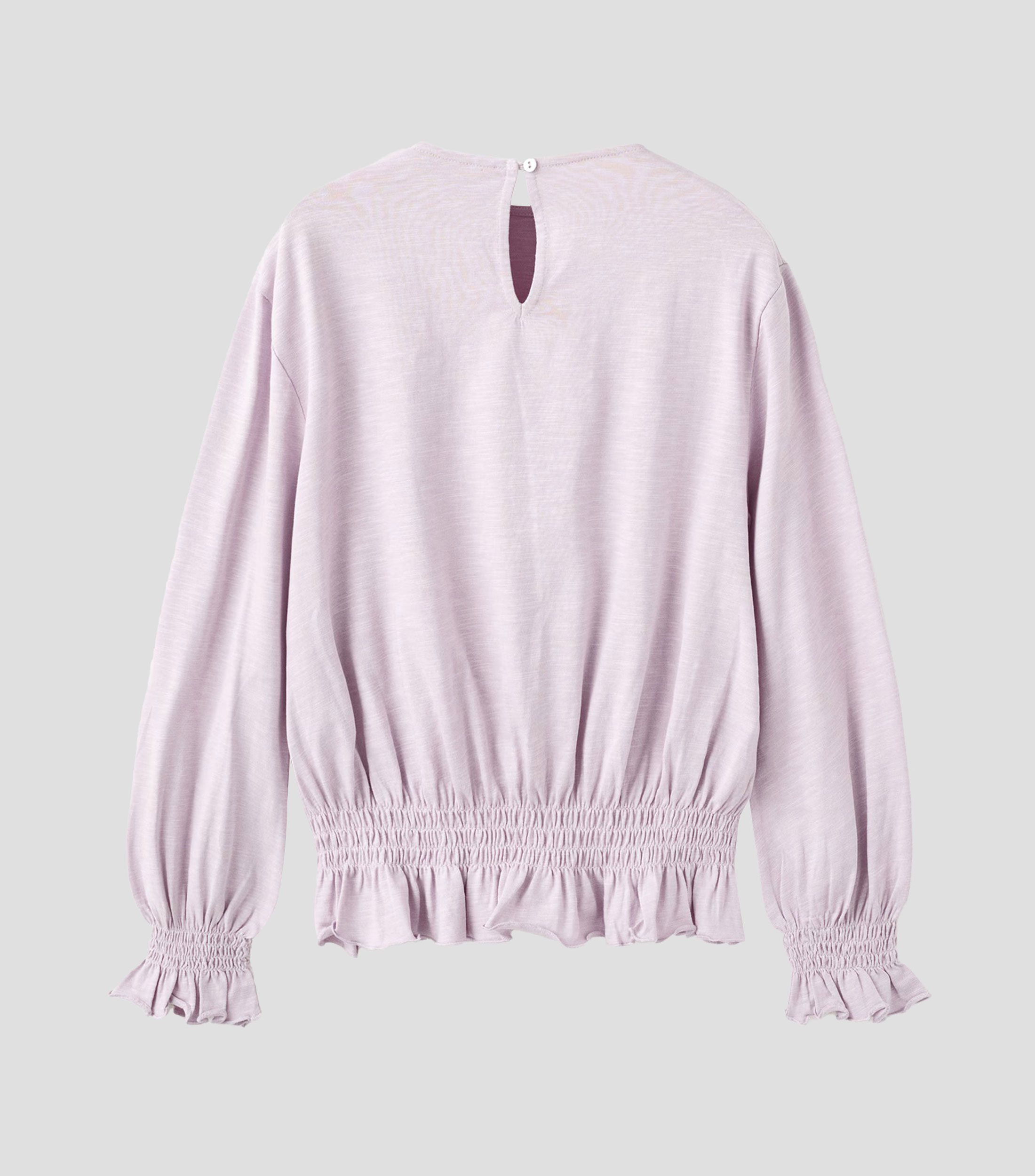 Playera cuello redondo manga larga liso Niña