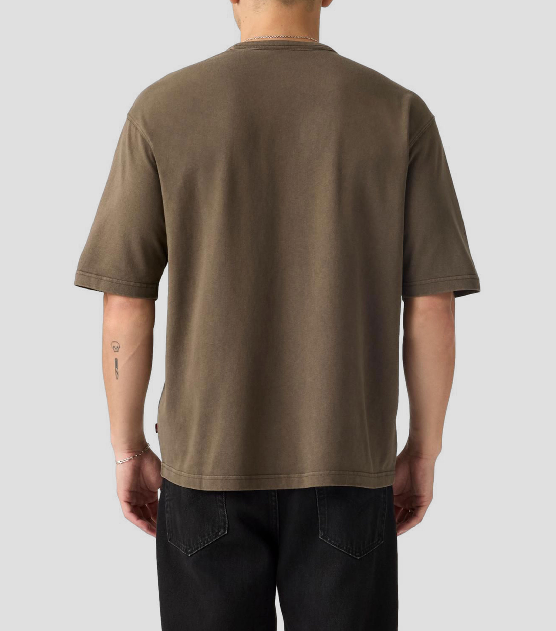 Playera de cuello redondo con manga corta lisa Hombre