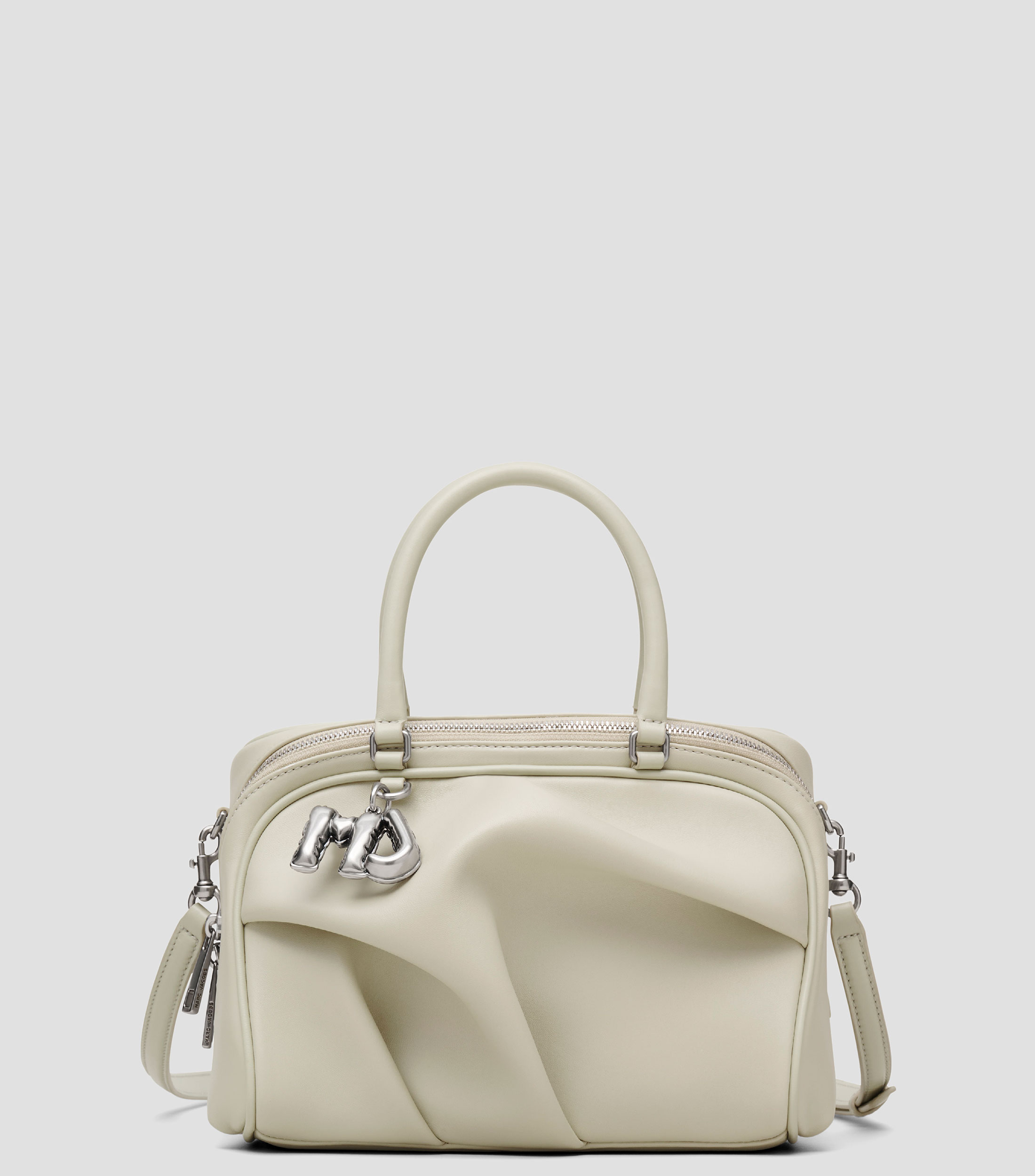 Bolsa satchel gris en piel The Small Wave lisa Mujer