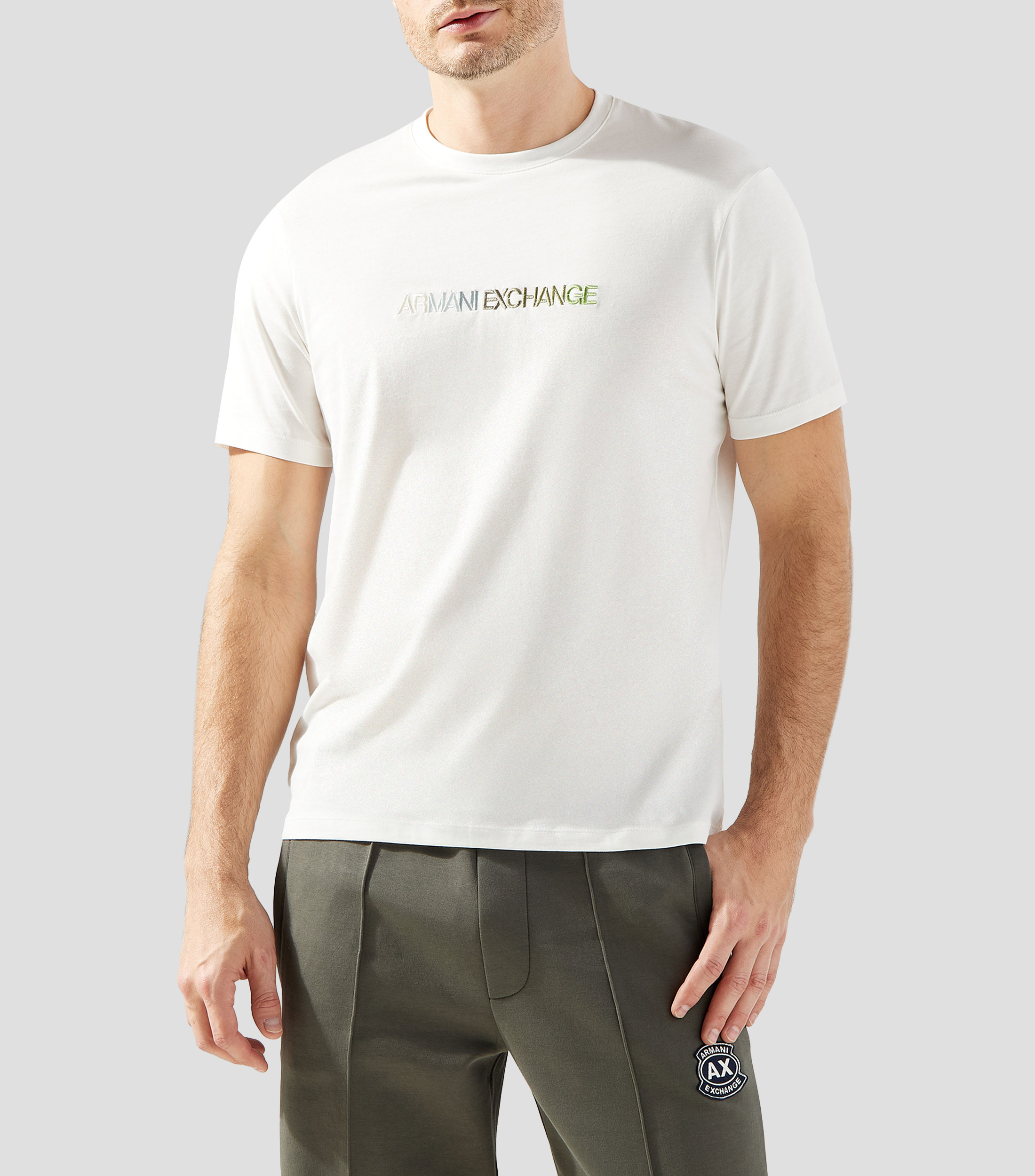 Playera de cuello redondo manga corta sólido Hombre