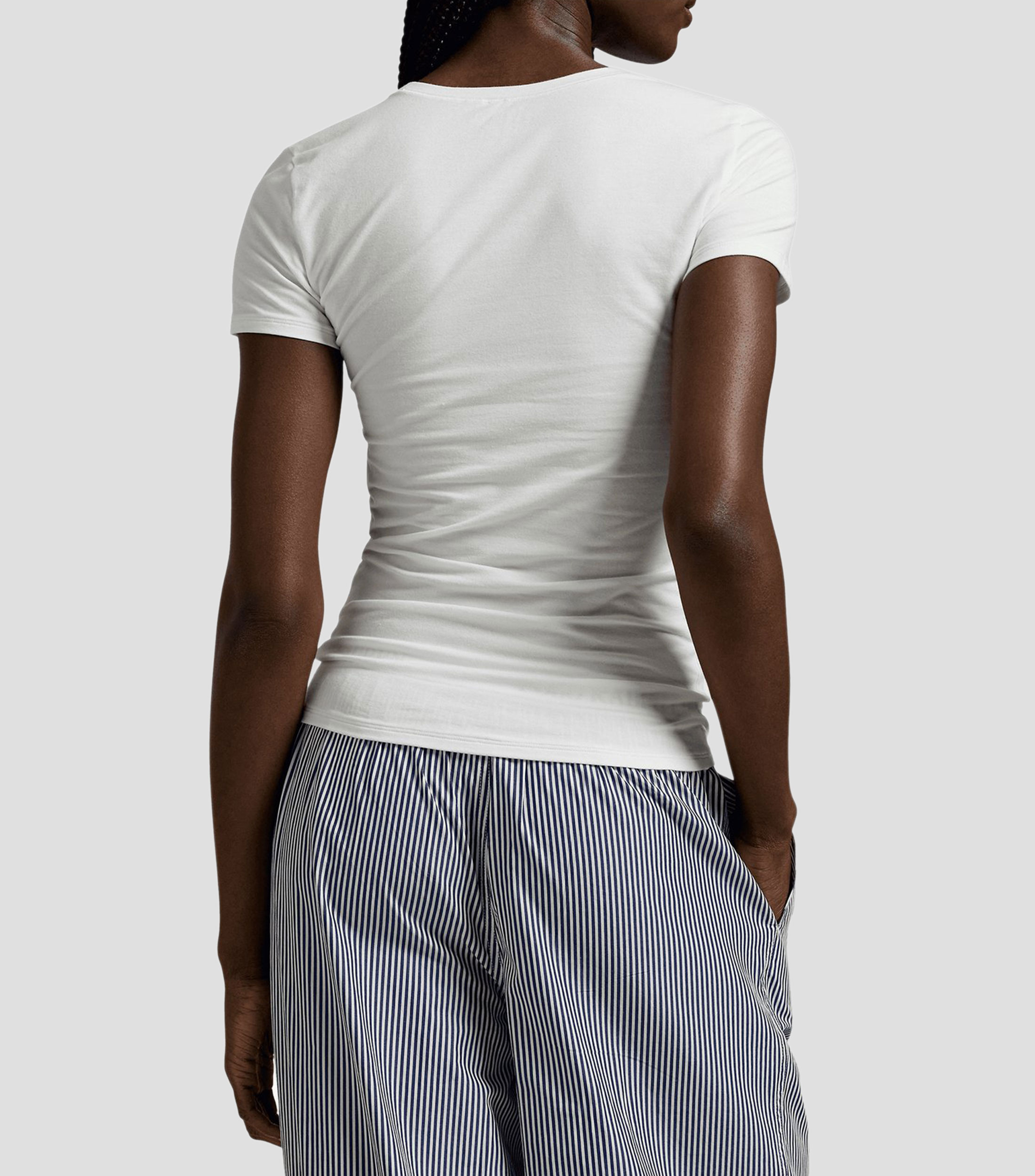 Playera pijama cuello redondo manga corta lisa Mujer
