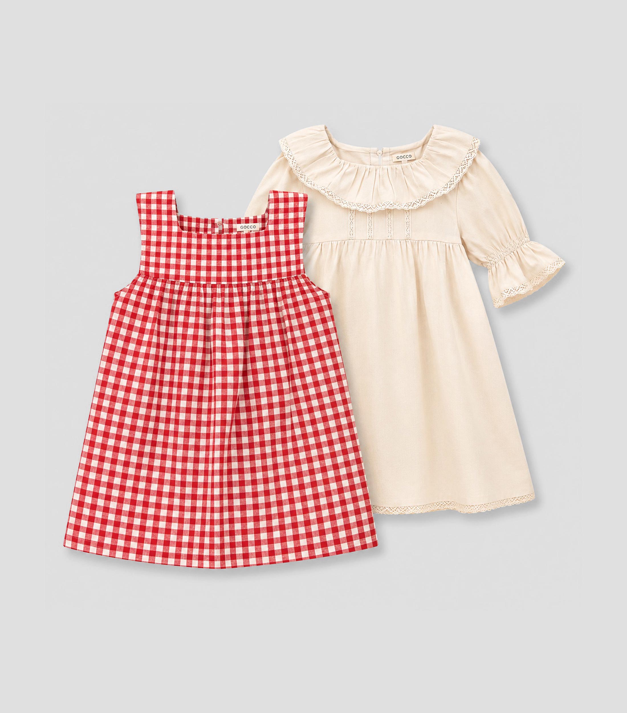Vestido de dos piezas con cuadros Niña