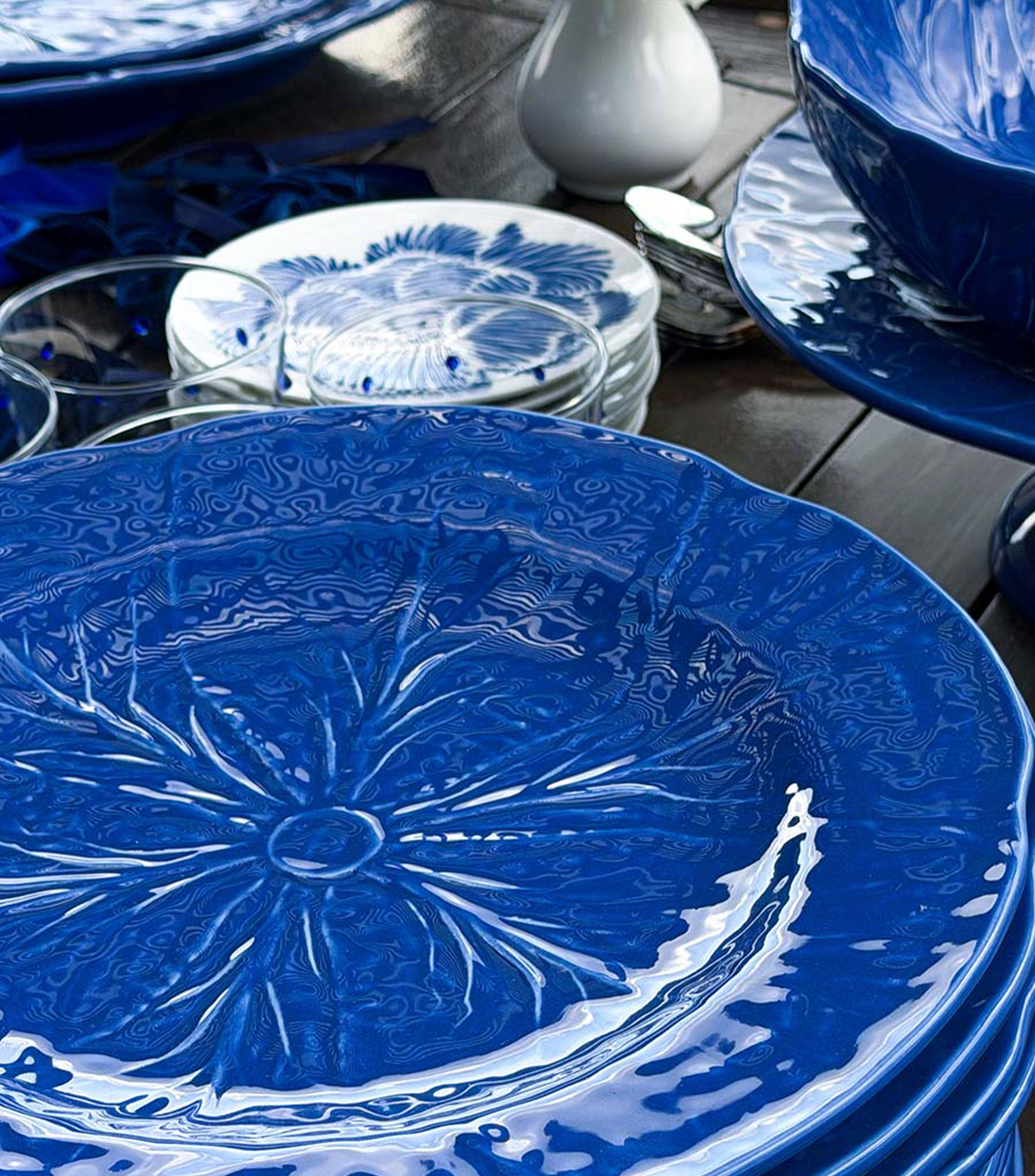 Set de 4 bajoplatos Repollo azul