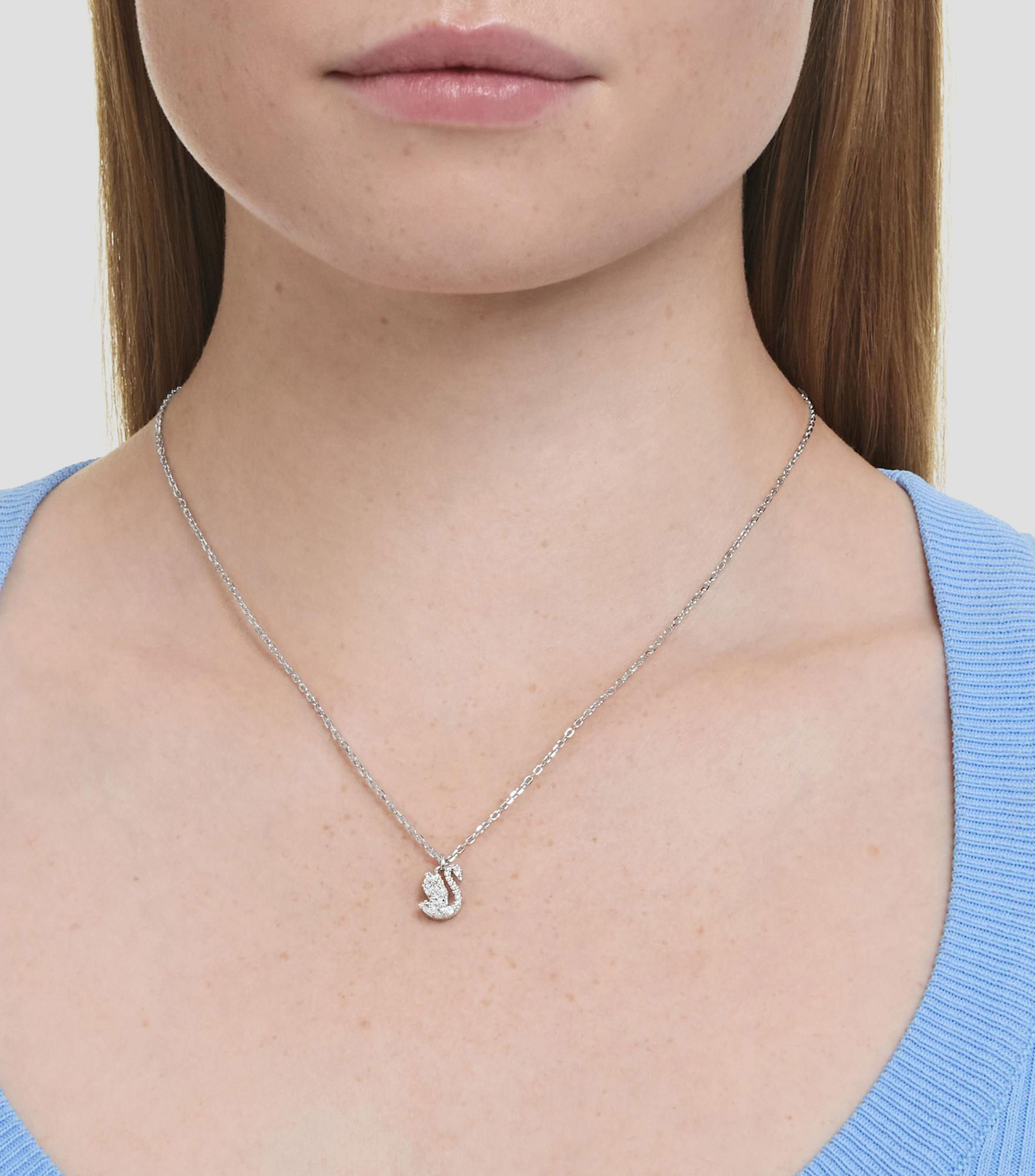 Collar con cisne con cristales pavé Swan Mujer