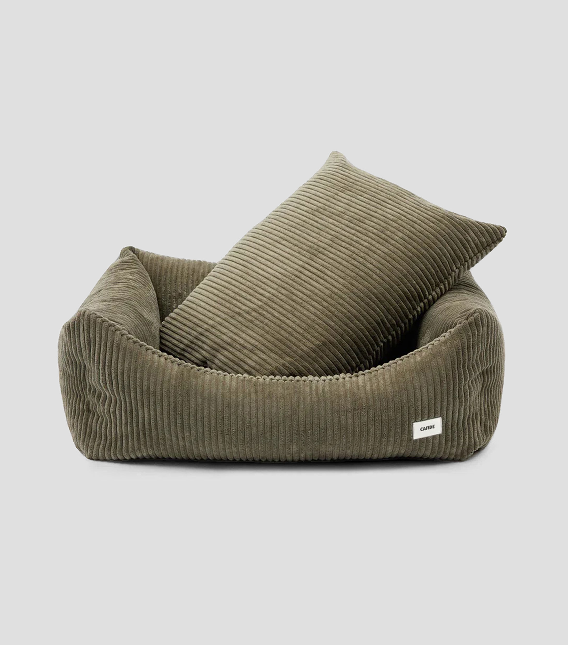Cama para mascota S Snozy pana verde