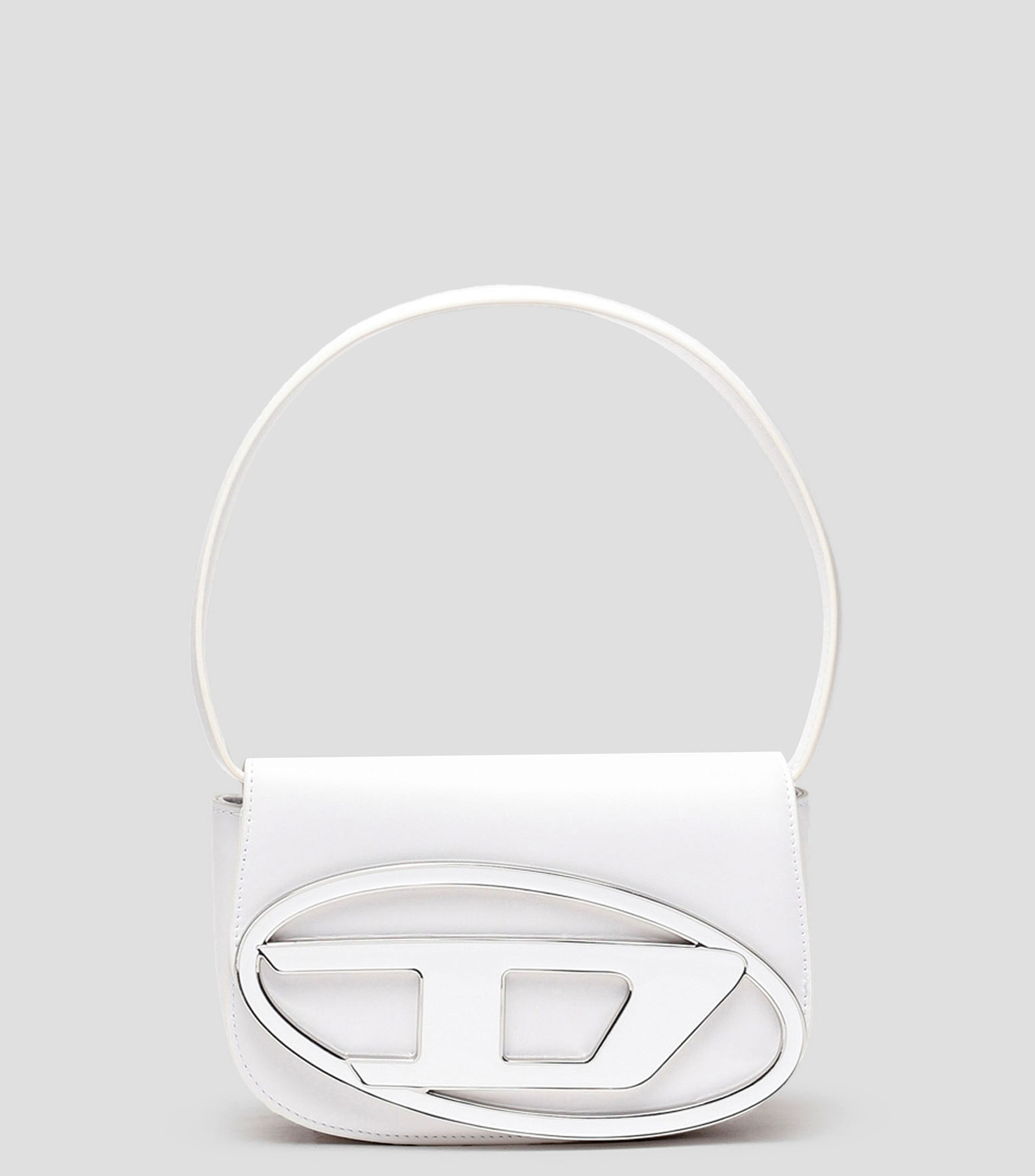 Bolsa shoulder blanca en piel 1DR lisa Mujer