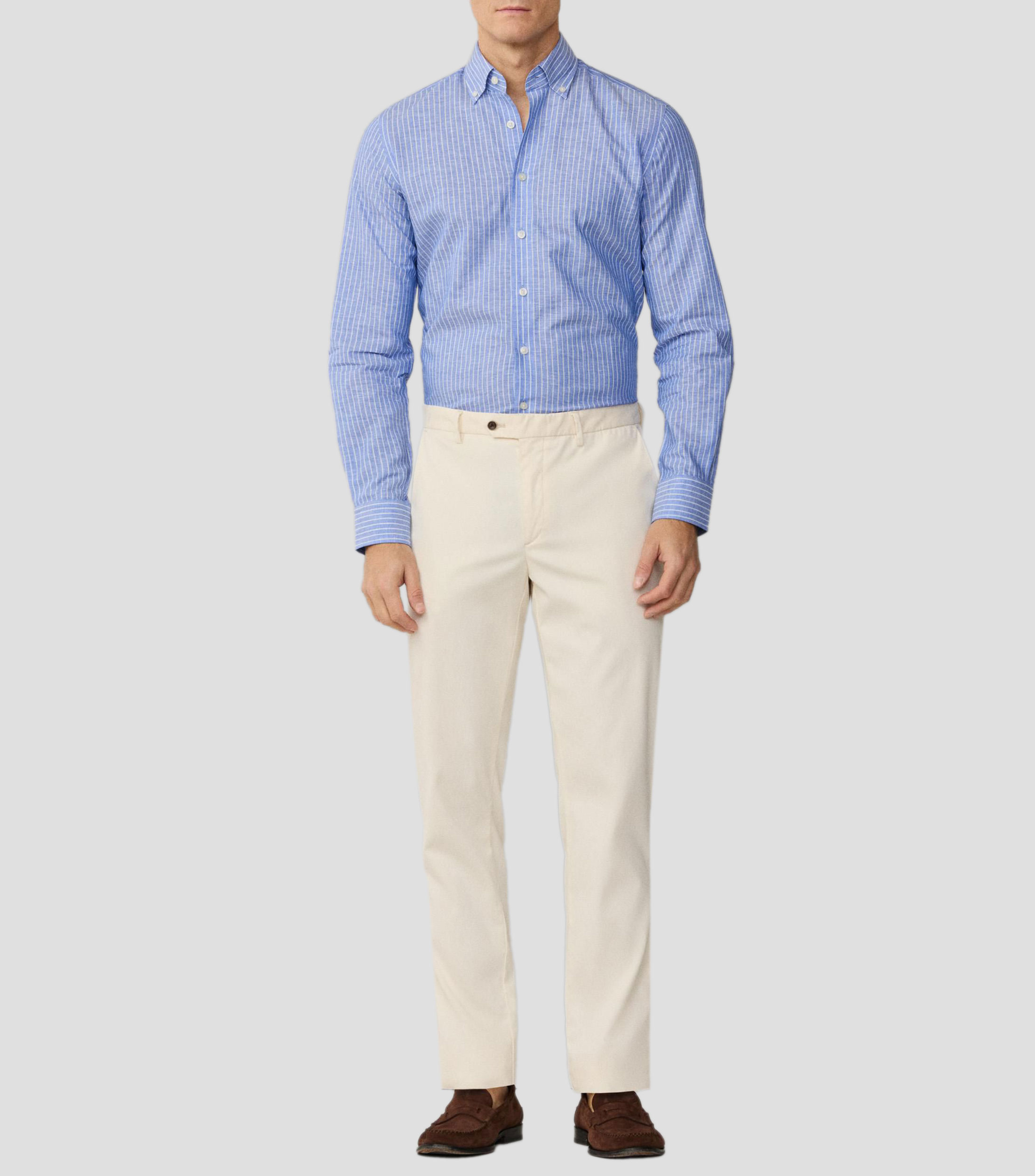Camisa de rayas con manga larga Hombre