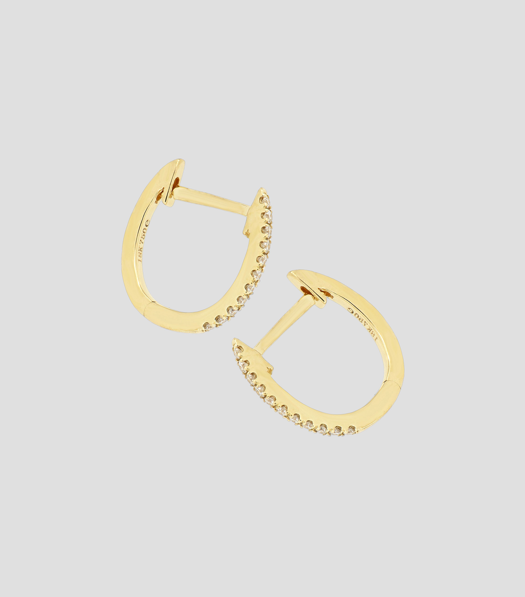 Aretes en oro amarillo de 18 Kts con diamantes Mujer