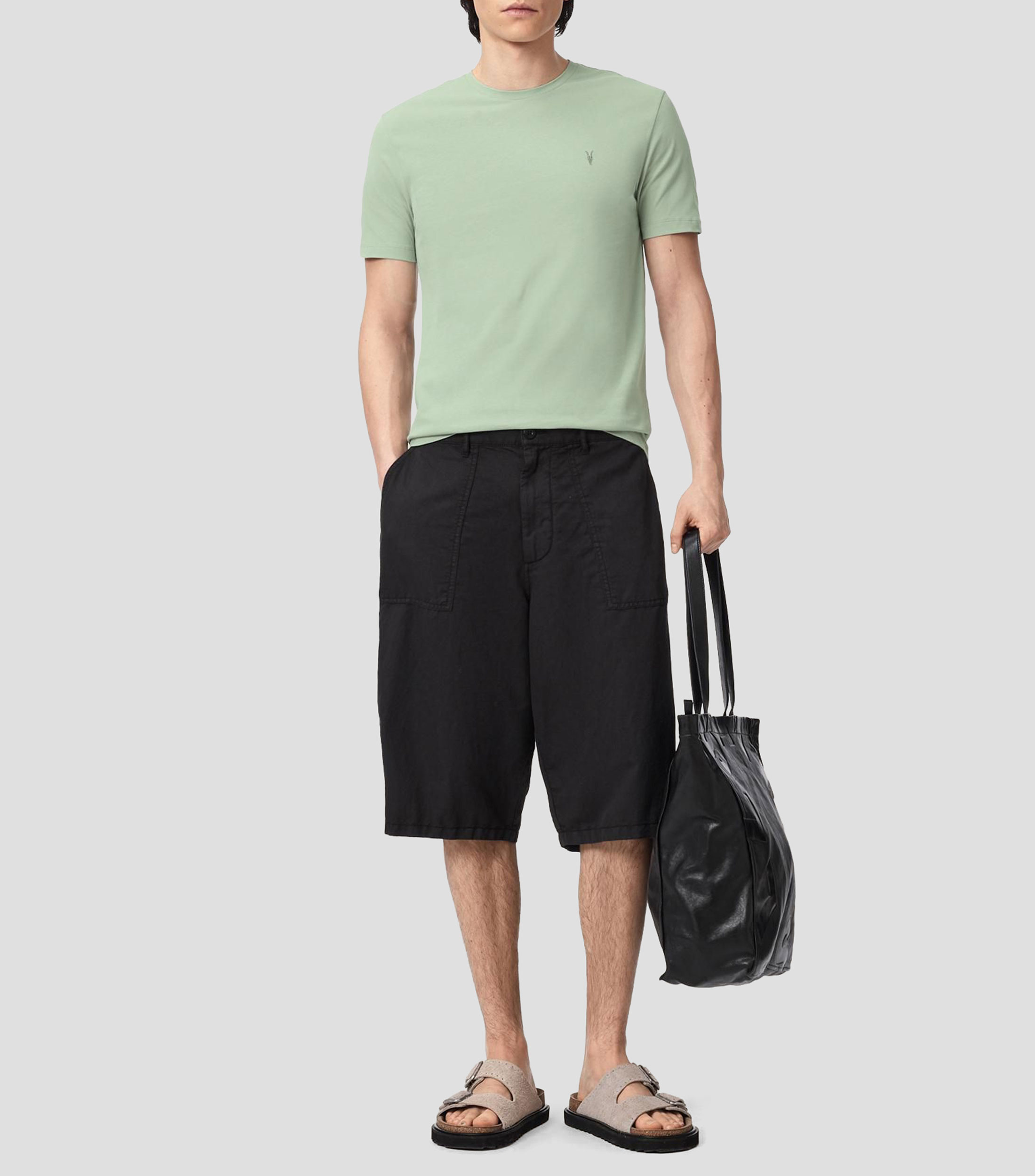 Playera cuello redondo manga corta lisa Hombre