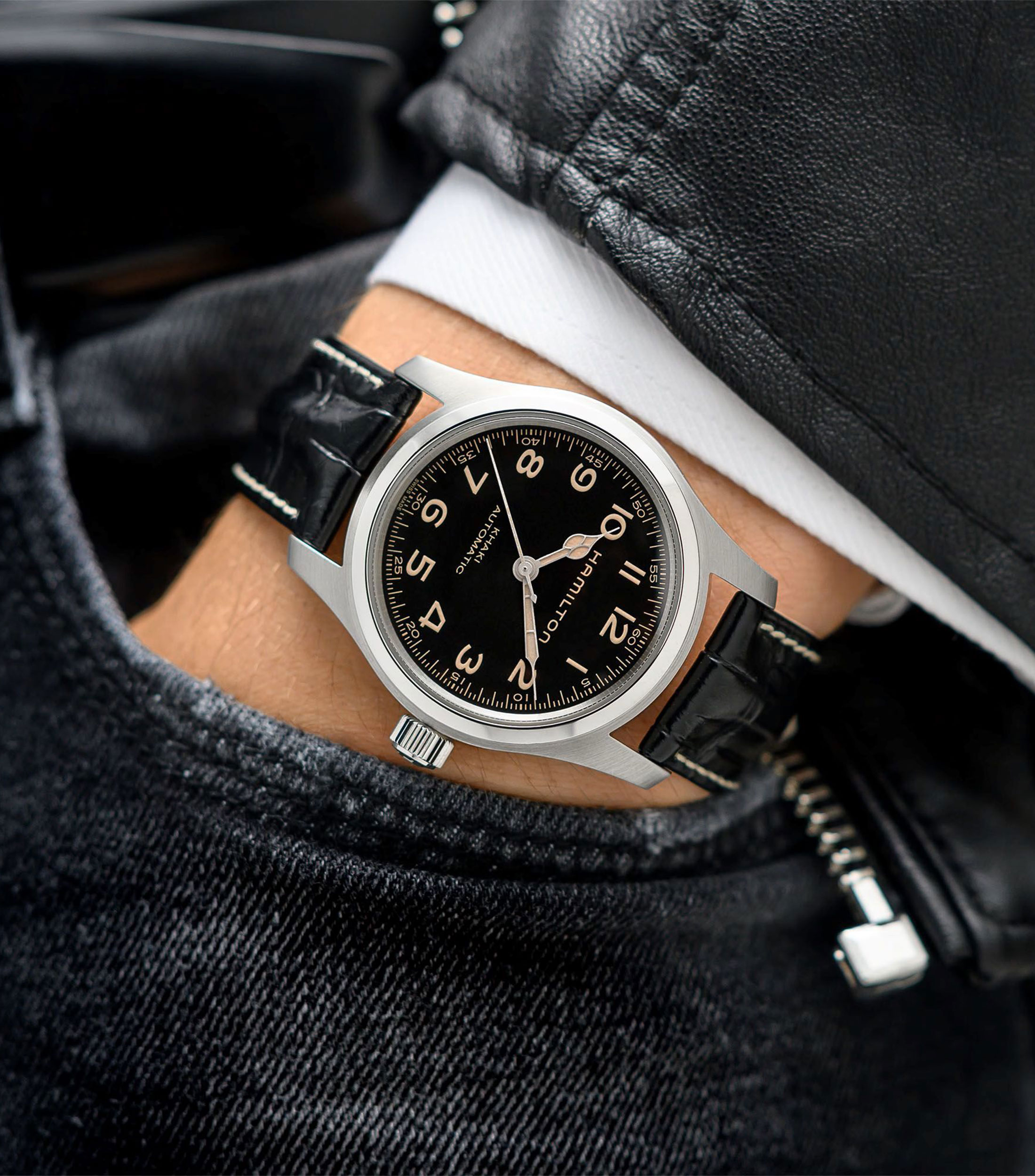 Set de reloj + correa Unisex Khaki Field Murph Casual Plateado